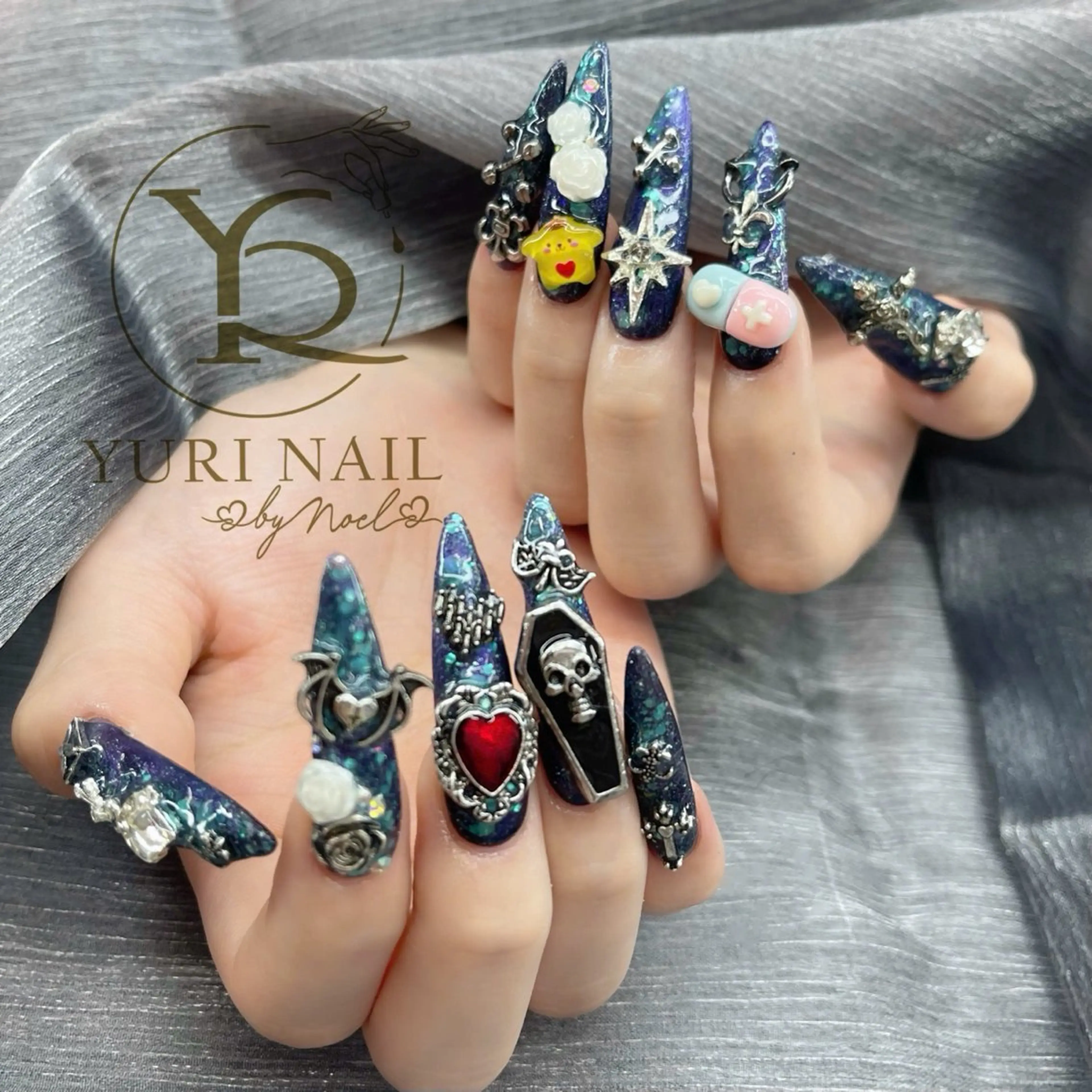 ネイル チークネイル フットネイル フレンチネイル グラデーション キラキラネイル YURI Nail Narita所属・YURI Nail NARITAのネイルデザイン