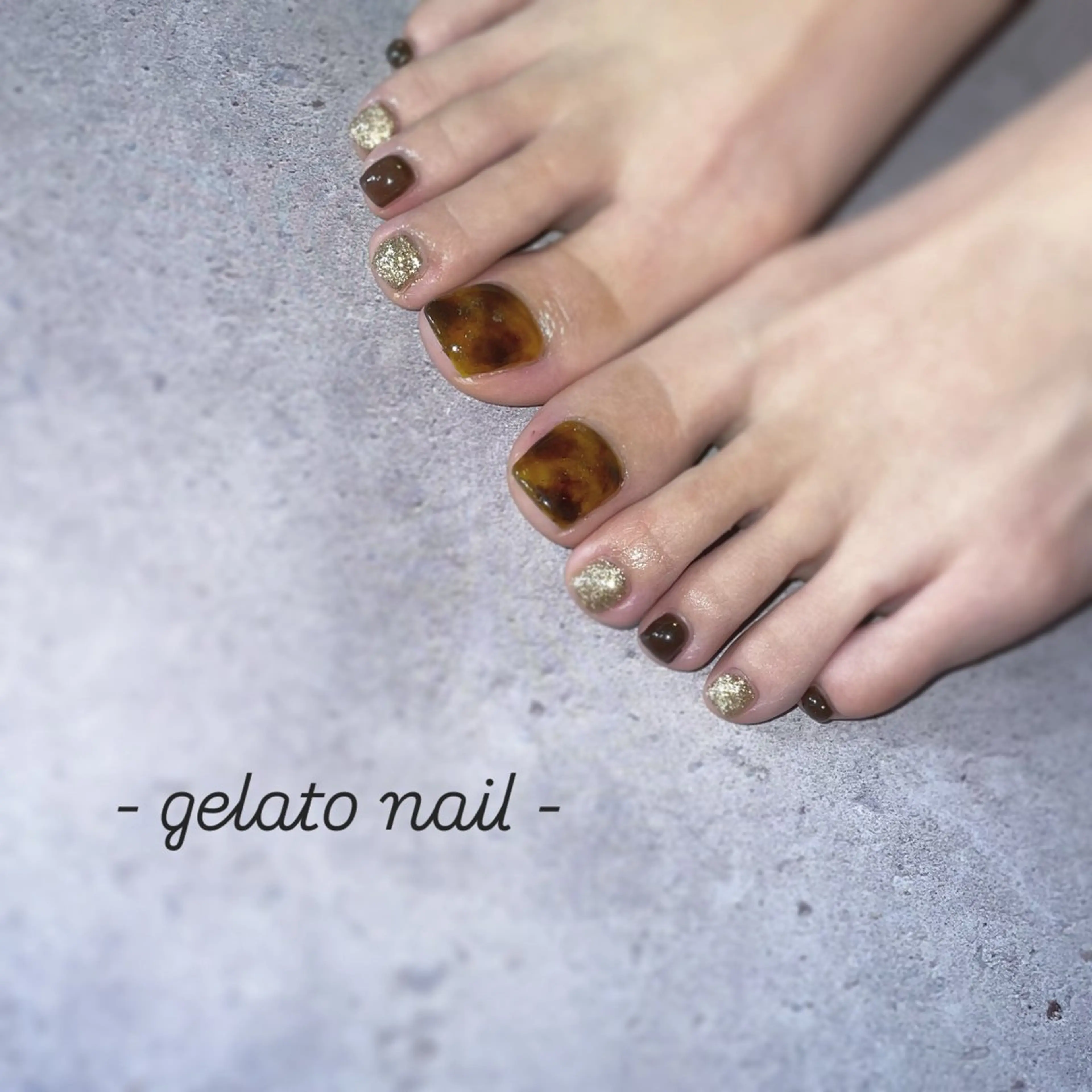 ネイル べっ甲ネイル フットネイル フットネイル 大森 日奈子のネイルデザイン