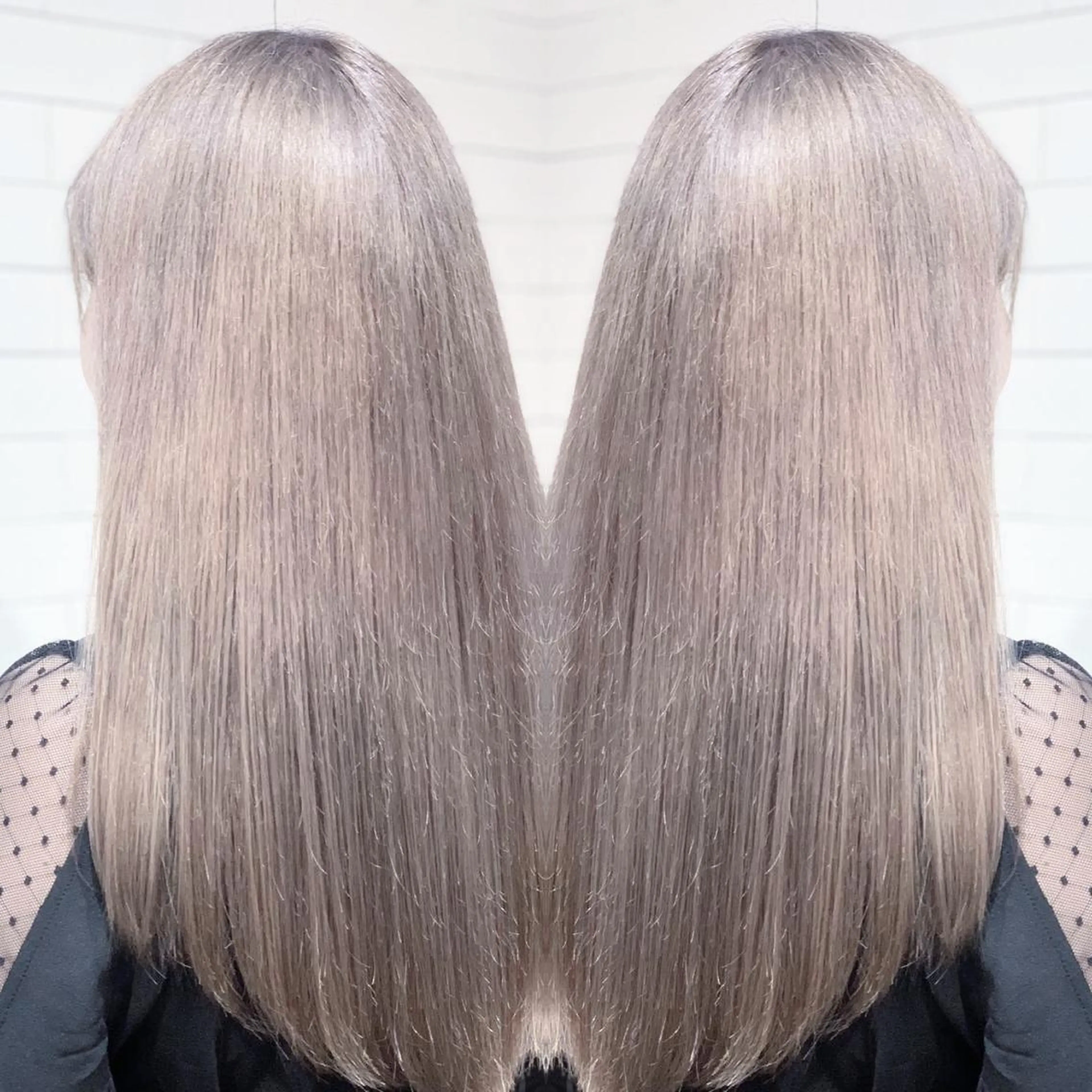 セミロング カラー ヘアアレンジ 髪質改善×ハイトーン 中田啄也のヘアスタイル