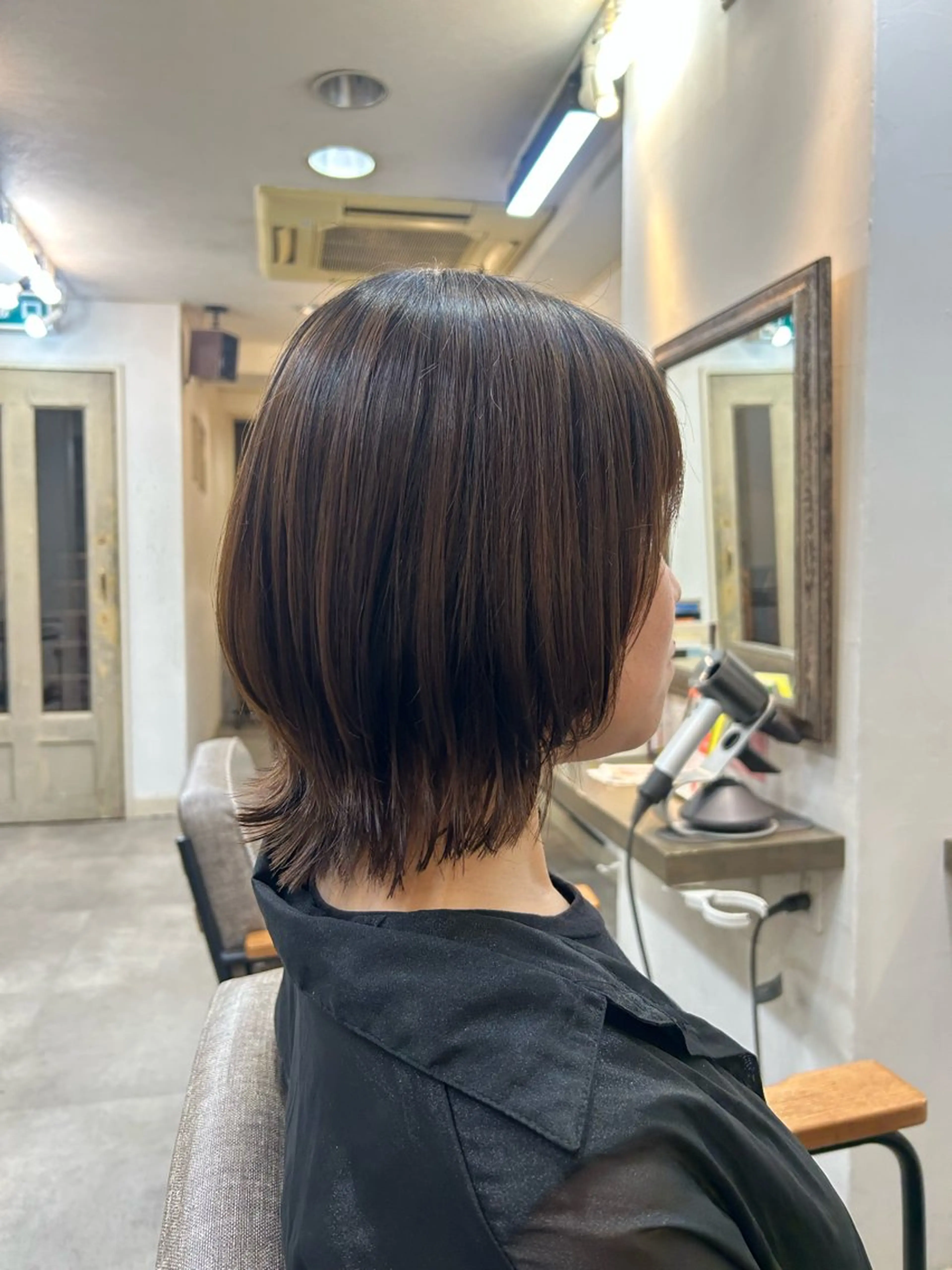 ミディアム ボブ くびれヘア 長めボブ 🌱メンズカット募集 中🌱ナノコのヘアスタイル