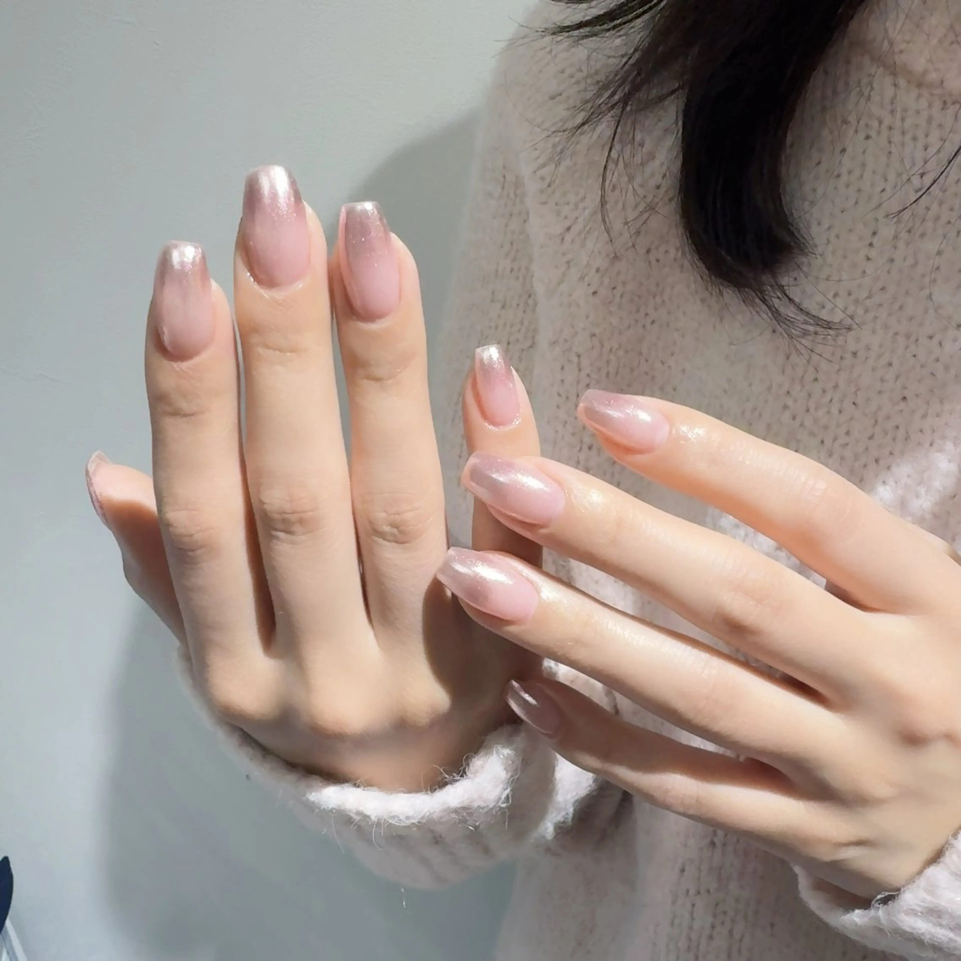 ネイル アートネイル フラッシュネイル フレンチネイル ジェルネイル ガラスフレンチ You&Me Yukiのネイルデザイン