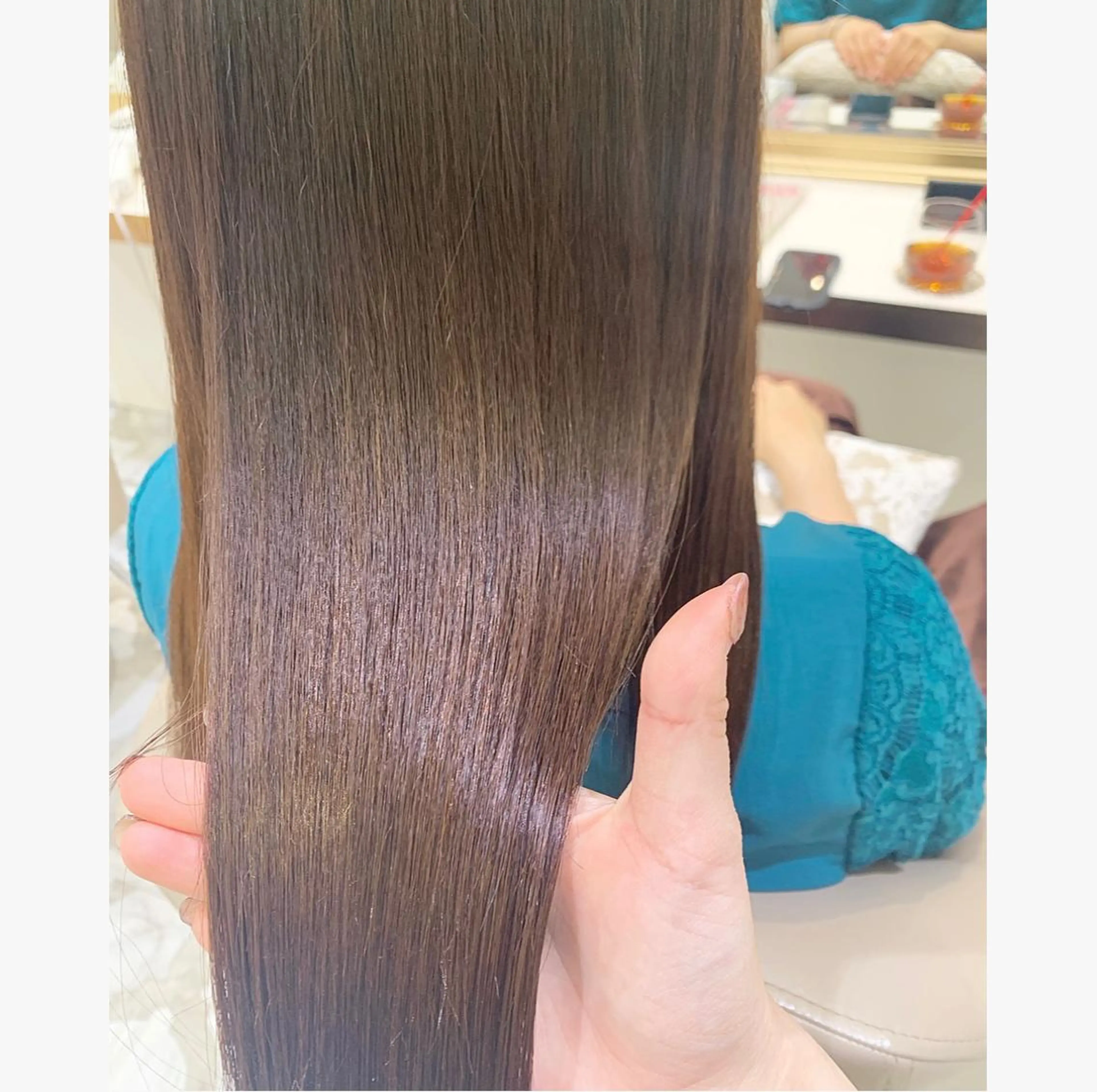 ロング カット 縮毛矯正 トリートメント 💙美髪救世主💙 関華蓮のヘアスタイル