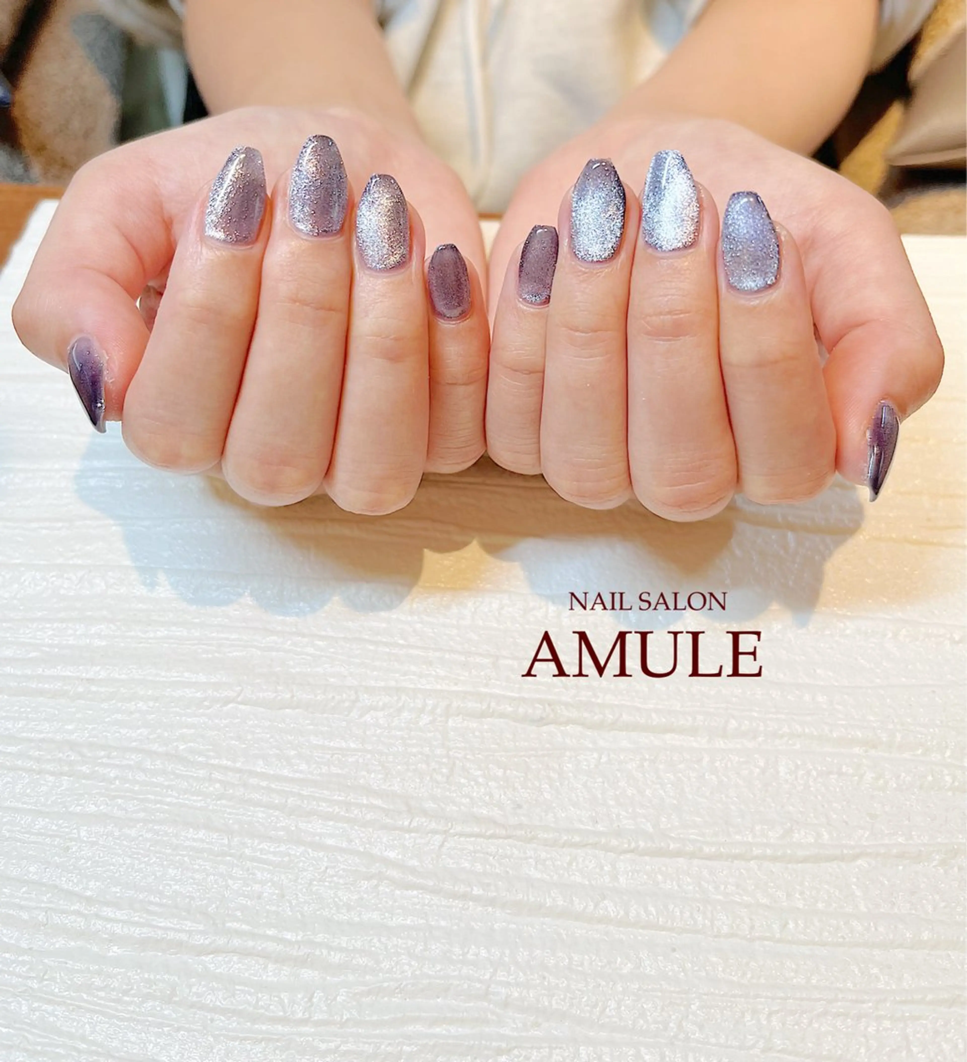 ネイル ジェルネイル マグネットネイル ワンカラーネイル ハンドネイル NAILSALON AMULEのネイルデザイン