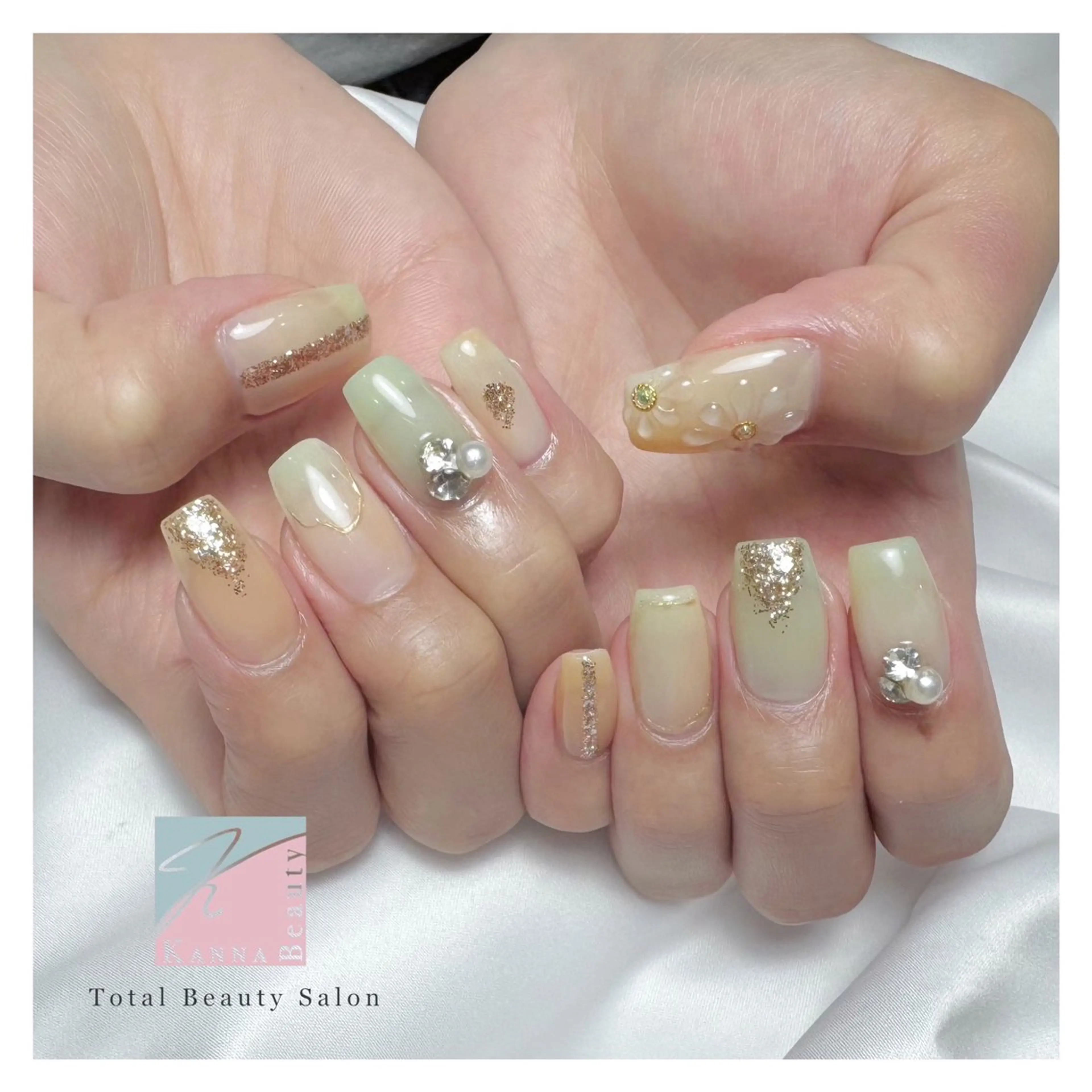 ネイル フットネイル ジェルネイル グラデーション キラキラネイル マグネットネイル Kanna Yuki カンナユキのネイルデザイン