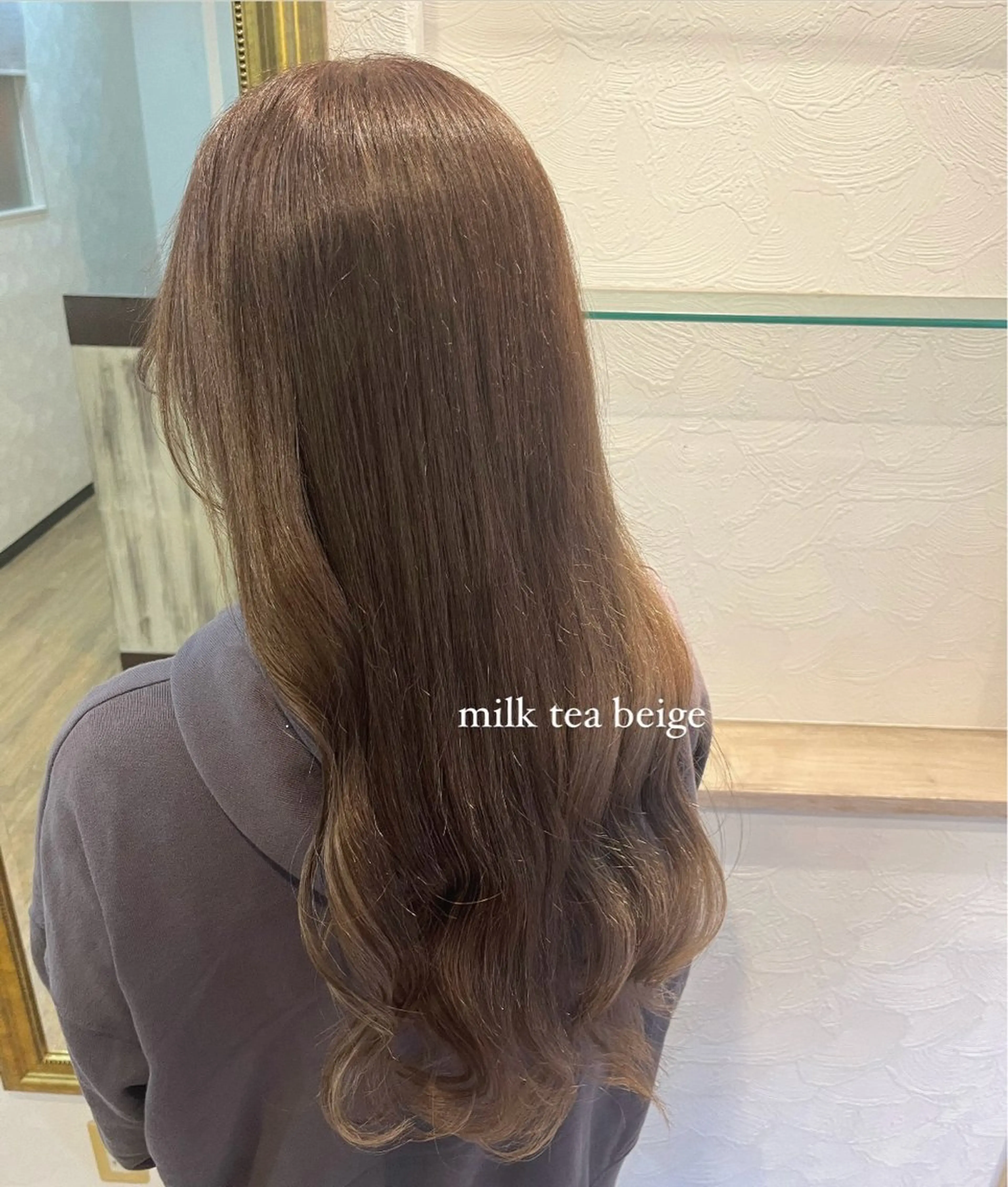 ロング カラー ベージュカラー 透明感カラー ミルクティーベージュ 透明感カラー／ 艶感カラー／RAMUのヘアスタイル