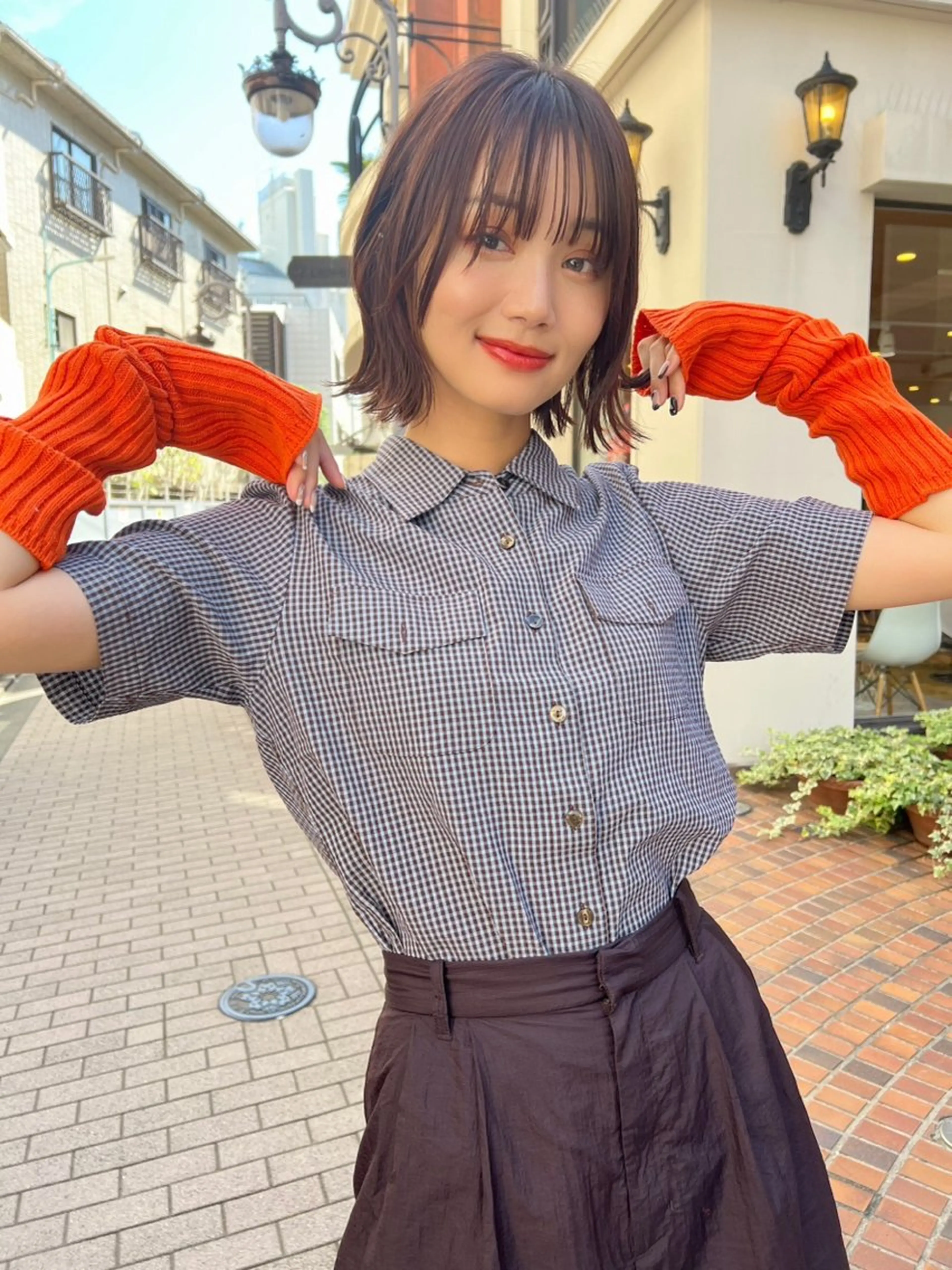 カラー グレージュ MUSASHI ブリーチカラー◎のヘアスタイル