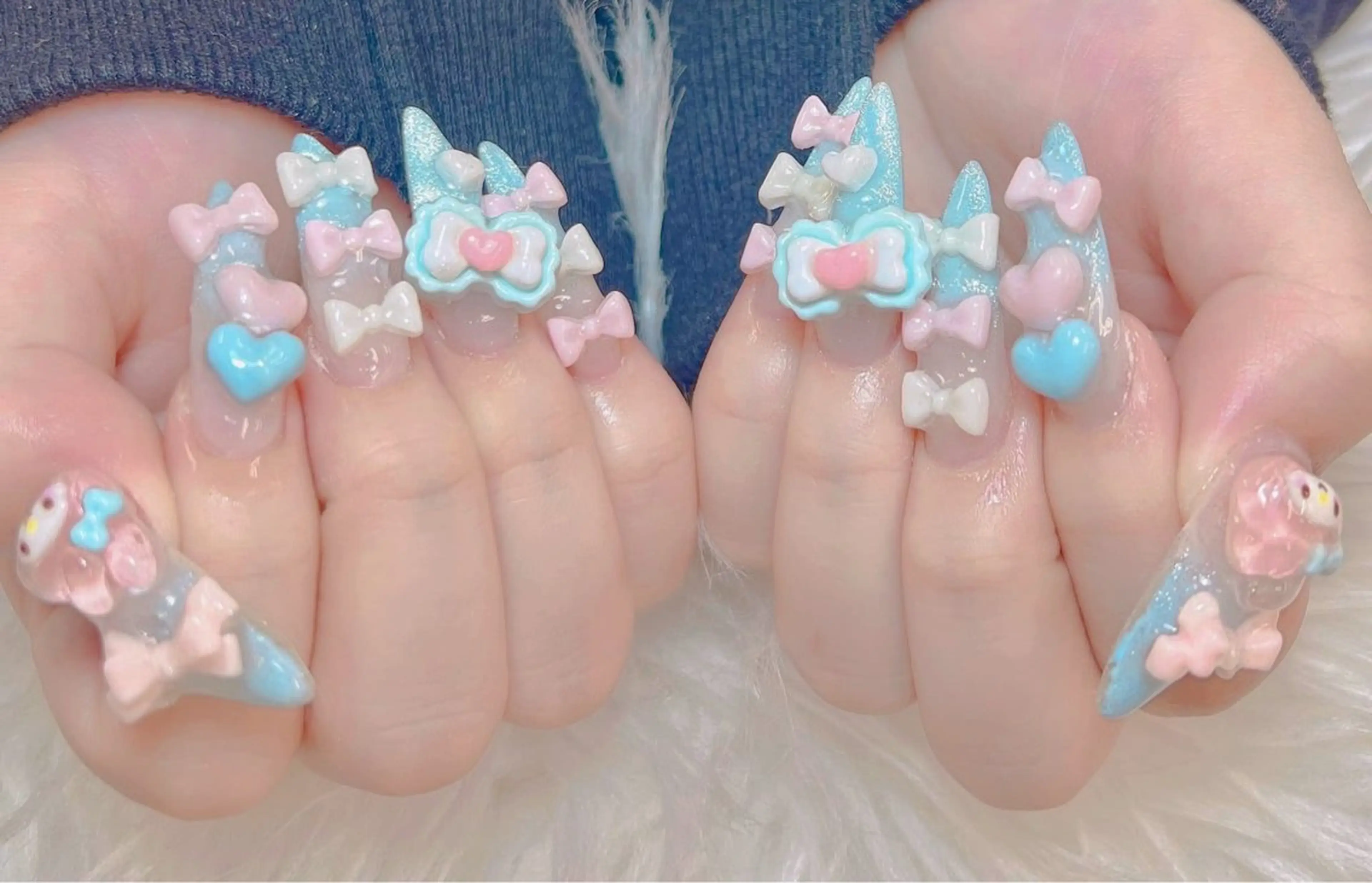 ネイル アートネイル オーロラネイル チークネイル 長さ出し フットネイル ハンドネイル フットネイル ハンドケア Noiranail_ studio川越西口のネイルデザイン