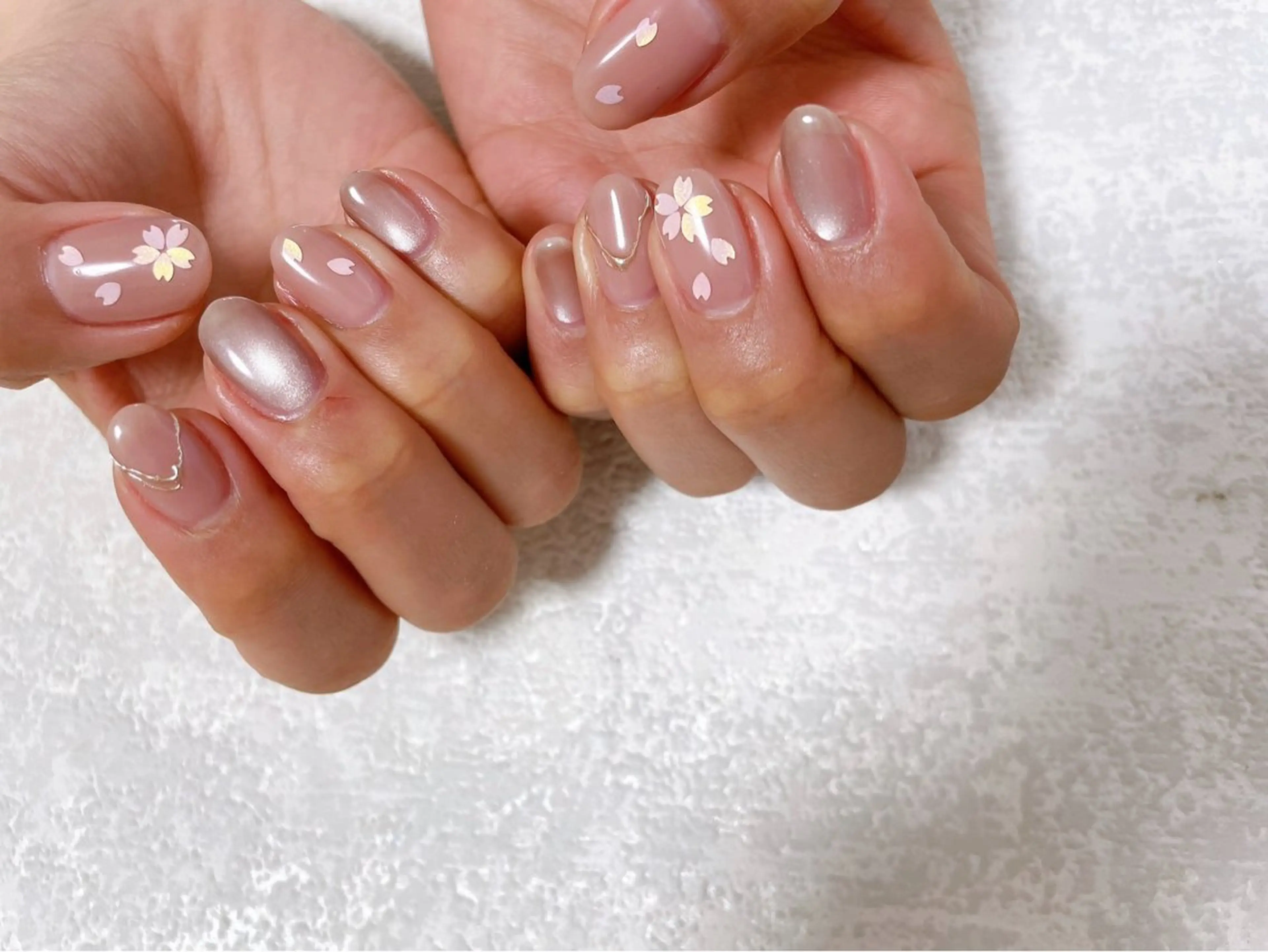 ネイル 桜ネイル ジェルネイル メンズネイル パラジェル シンプルネイル kiki nail たまプラーザのネイルデザイン