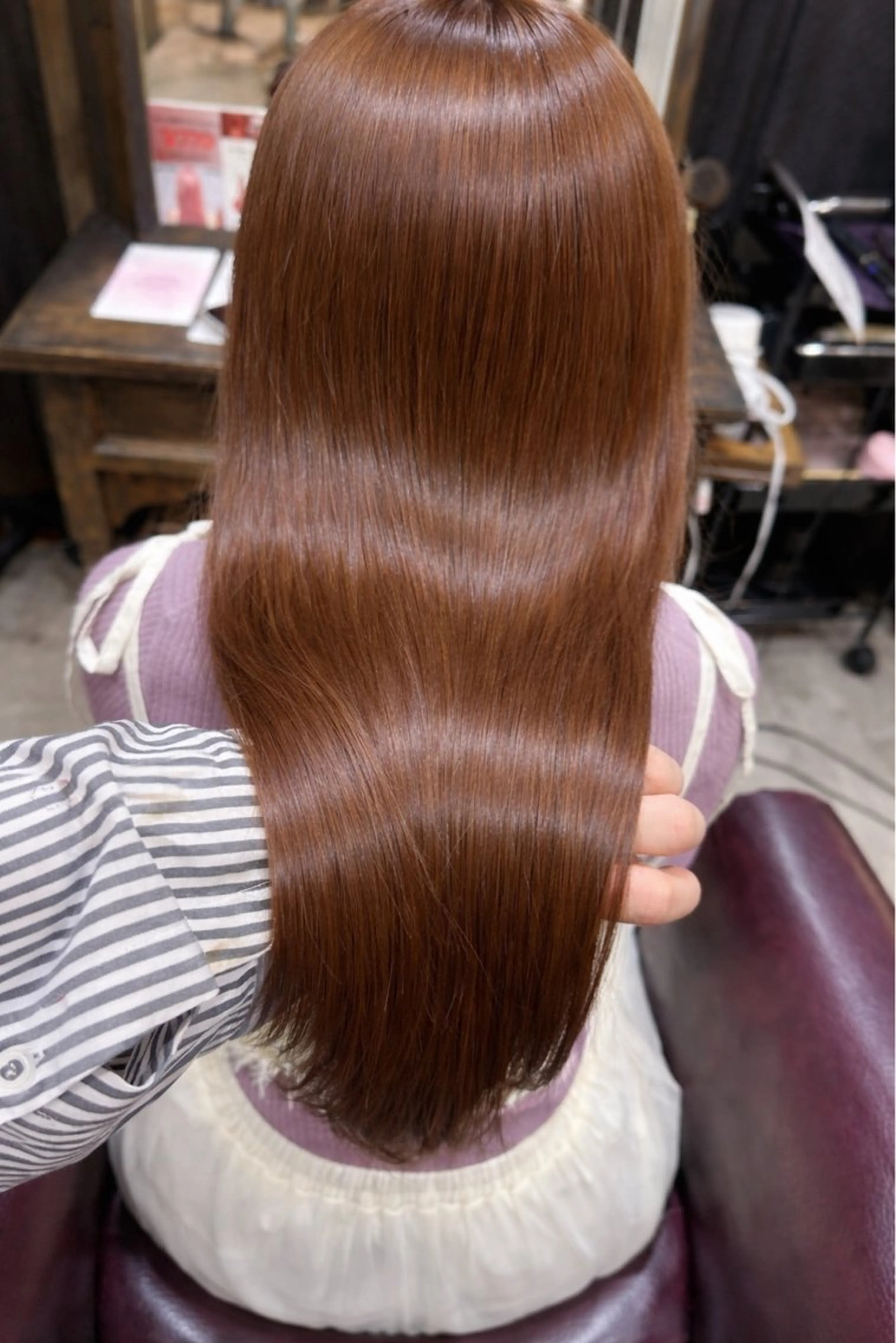 セミロング 縮毛矯正 トリートメント powderhair_luminity所属・矢澤涼夏 🎀ツヤ髪のヘアスタイル