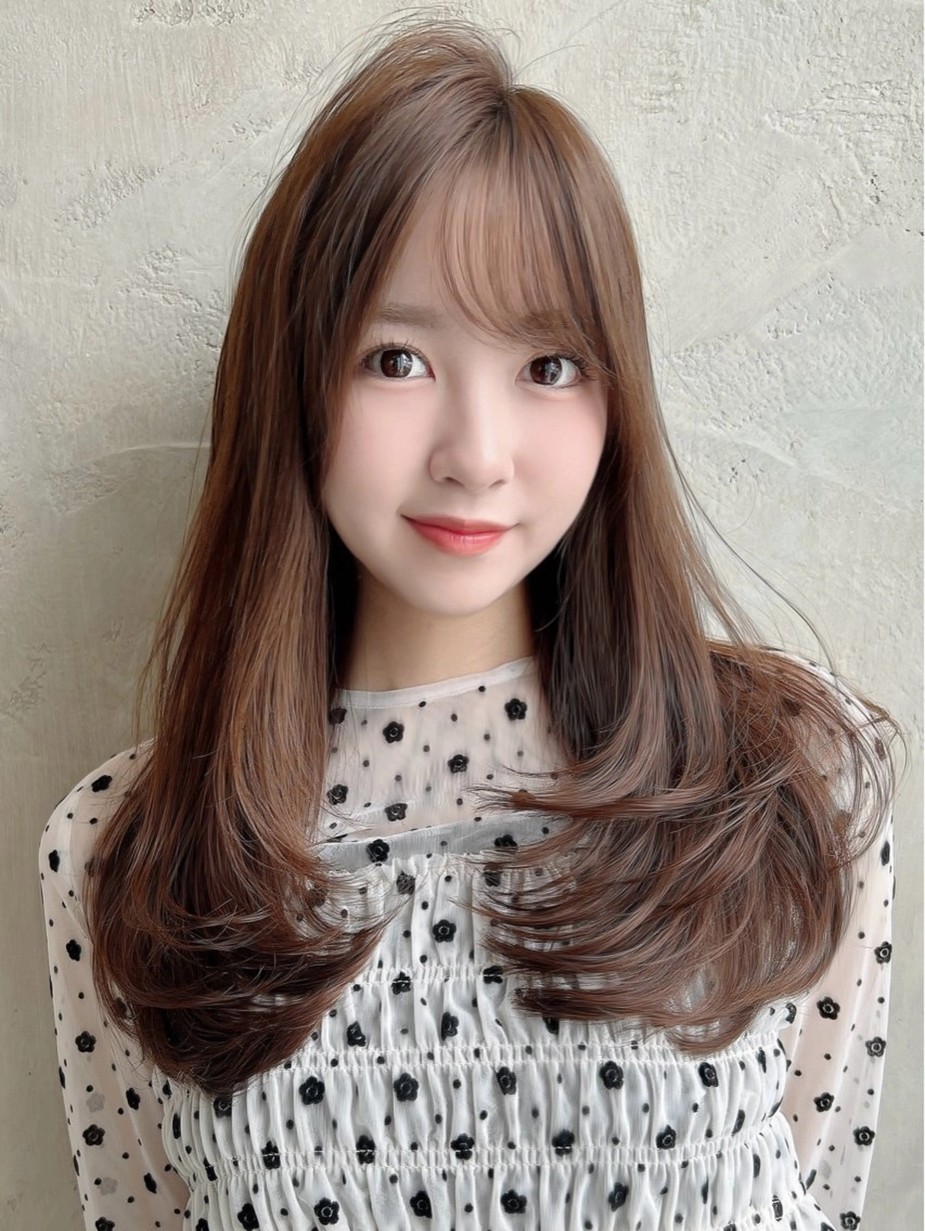 セミロング カラー パーマ カット ヘアカラー トリートメント 新宿✨顔周りカット 韓国ヘア/坂本亜裟海のヘアスタイル