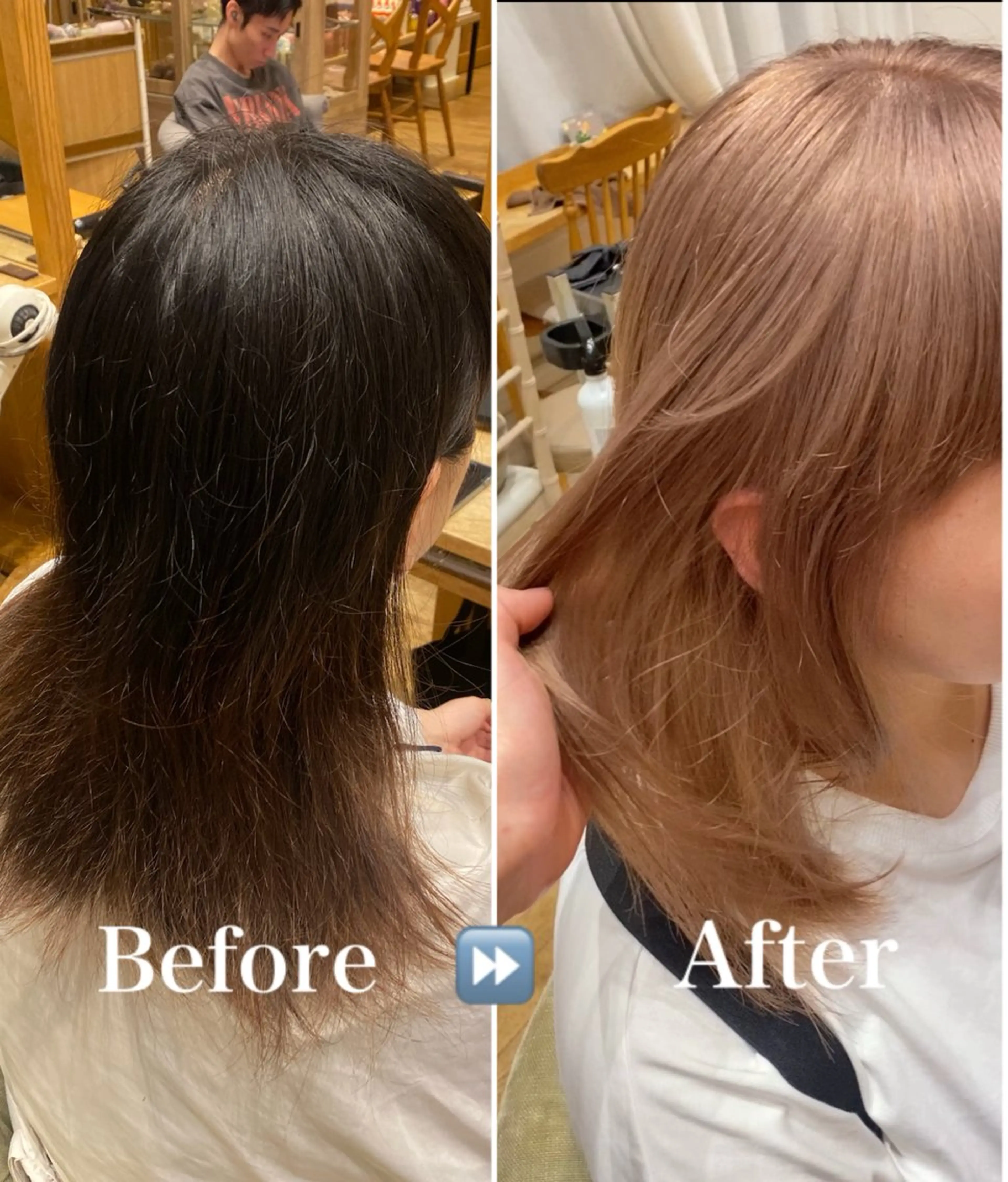 【切れ毛防止✨】ケアブリーチ＋カラー+補修トリートメント🥣(ブリーチリタッチでも大丈夫です！！)の写真