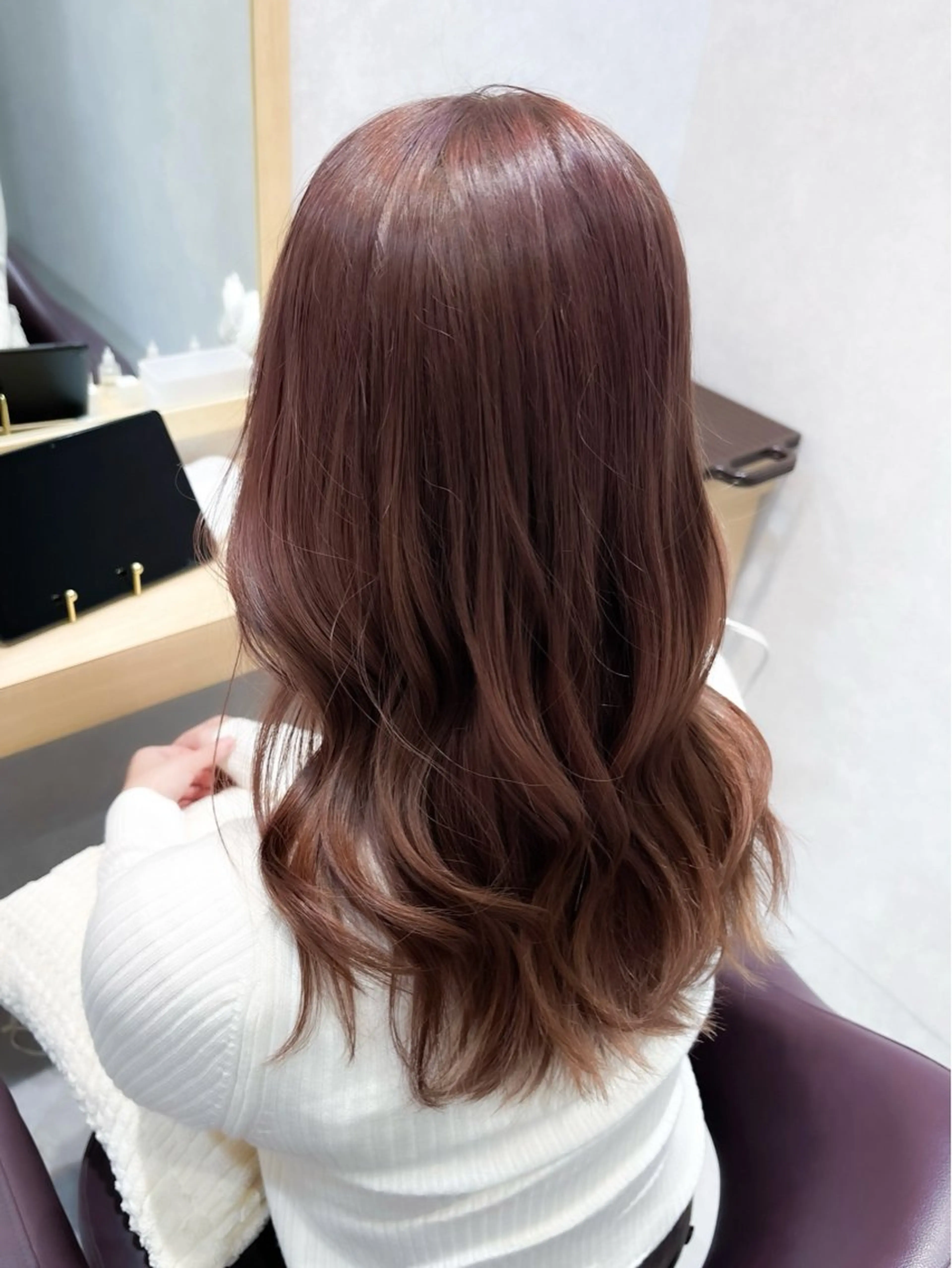 ロング カラー カット ヘアカラー トリートメント 透明感カラー／韓国 レイヤーmomokaのヘアスタイル