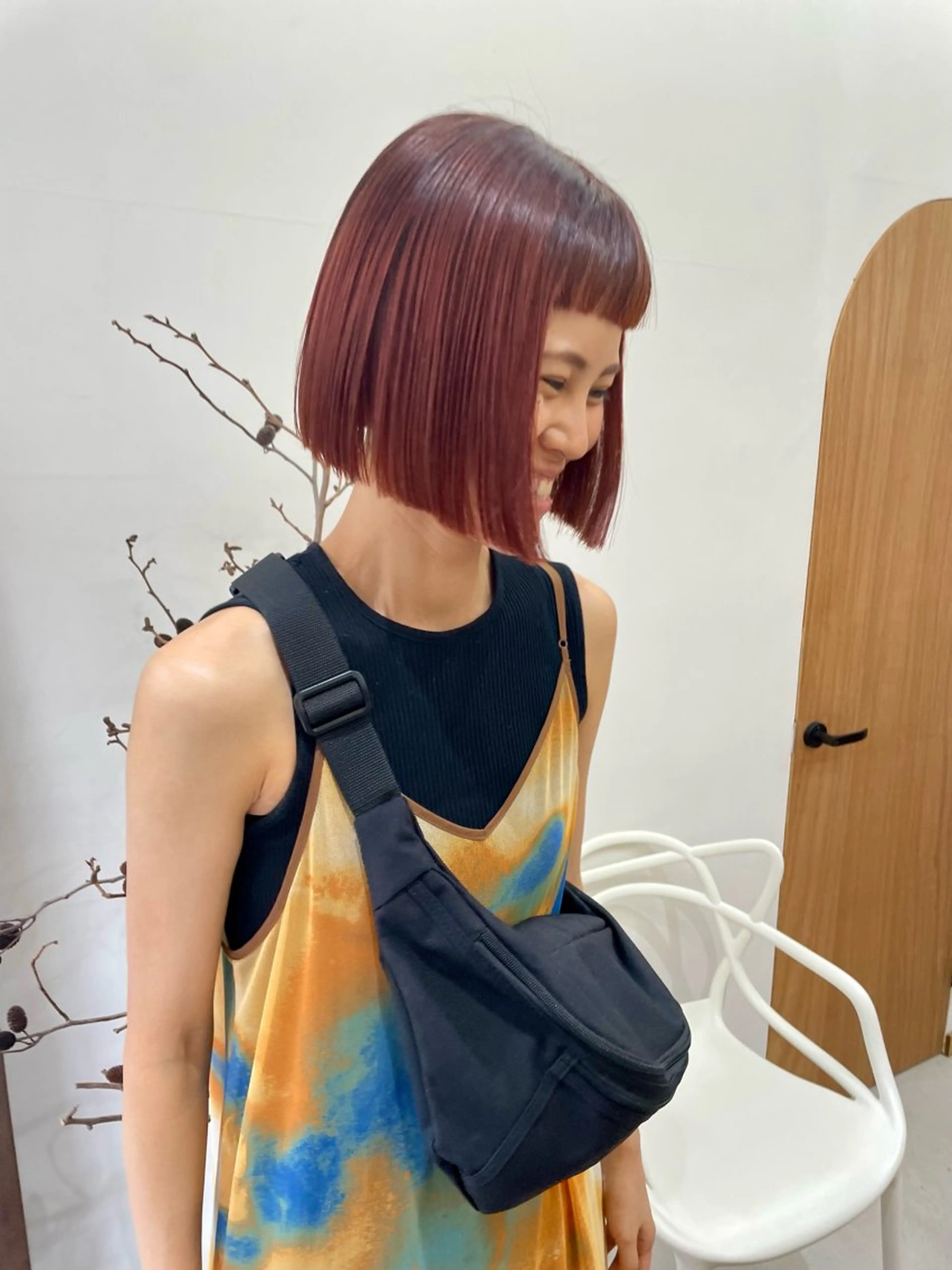 ミディアム カラー パーマ ヘアアレンジ メンズ ボブ カット ヘアカラー トリートメント tatsumi/ボブ ウルフ/レイヤーのヘアスタイル