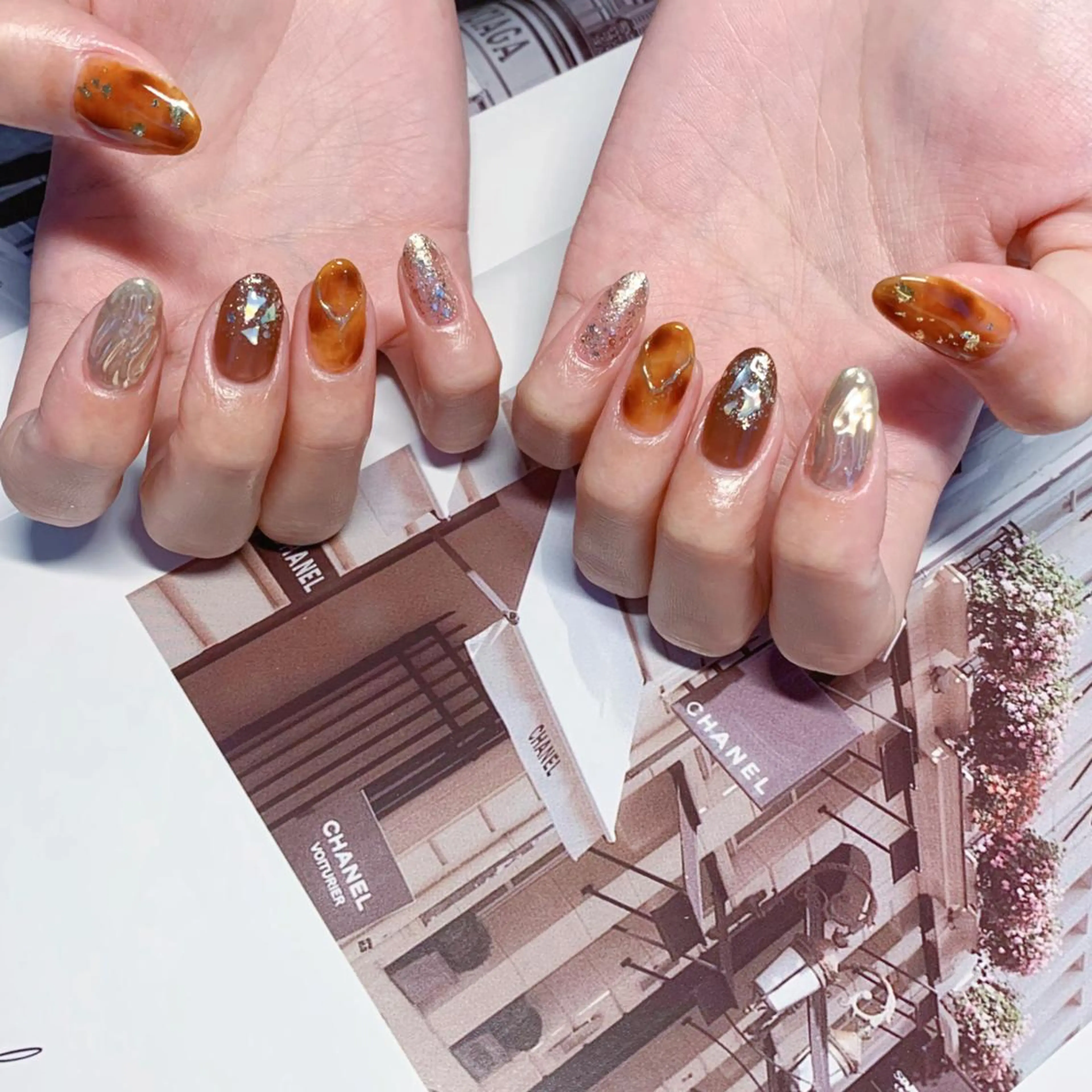 ネイル オーロラネイル フットネイル フレンチネイル ジェルネイル 韓国ネイル ハンドネイル ハンドケア 【ENサロン】 Rei🎀Nailのネイルデザイン