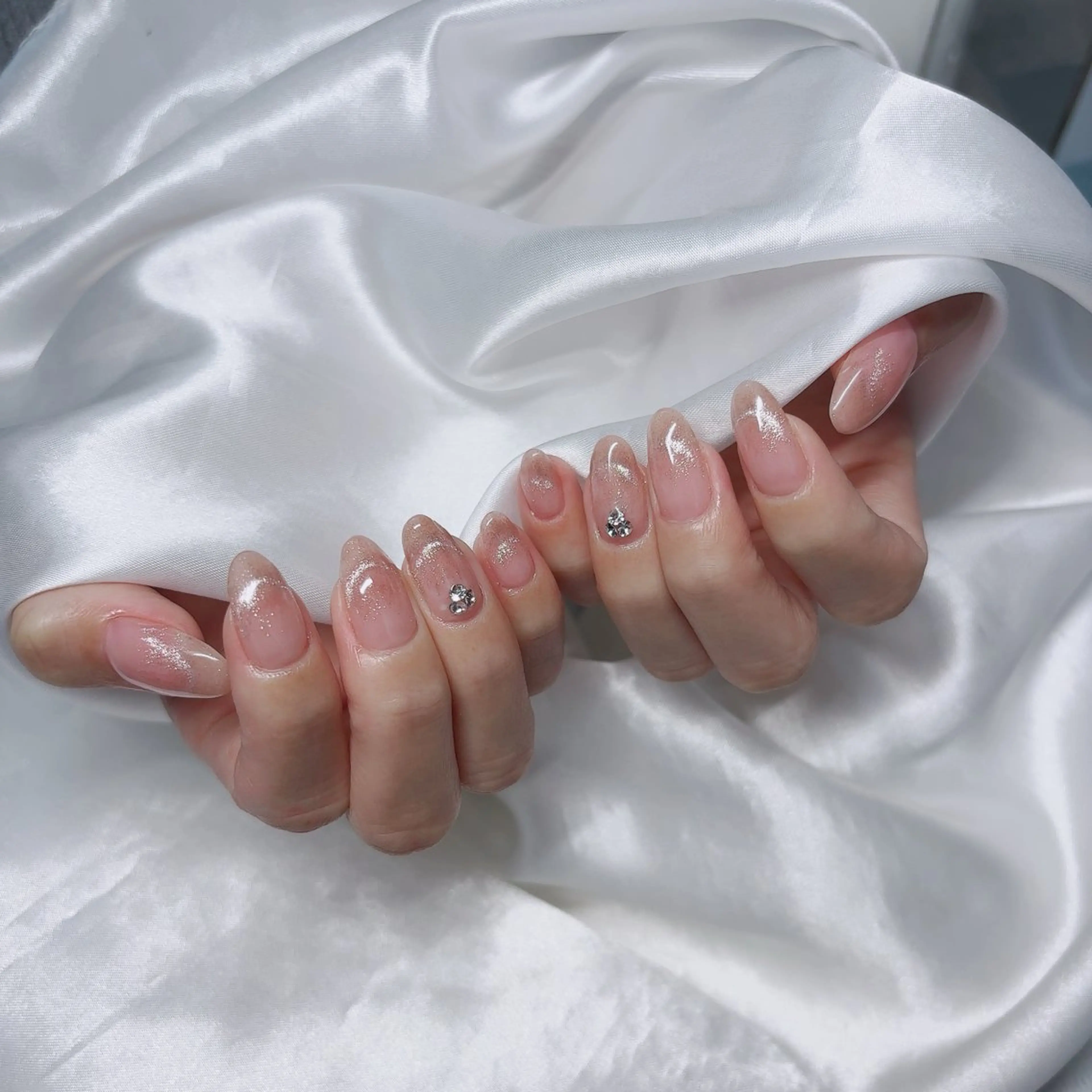 ネイル フレンチネイル マグネットネイル マグネットフレンチ ハンドネイル 京橋/ Lance nail Minaのネイルデザイン