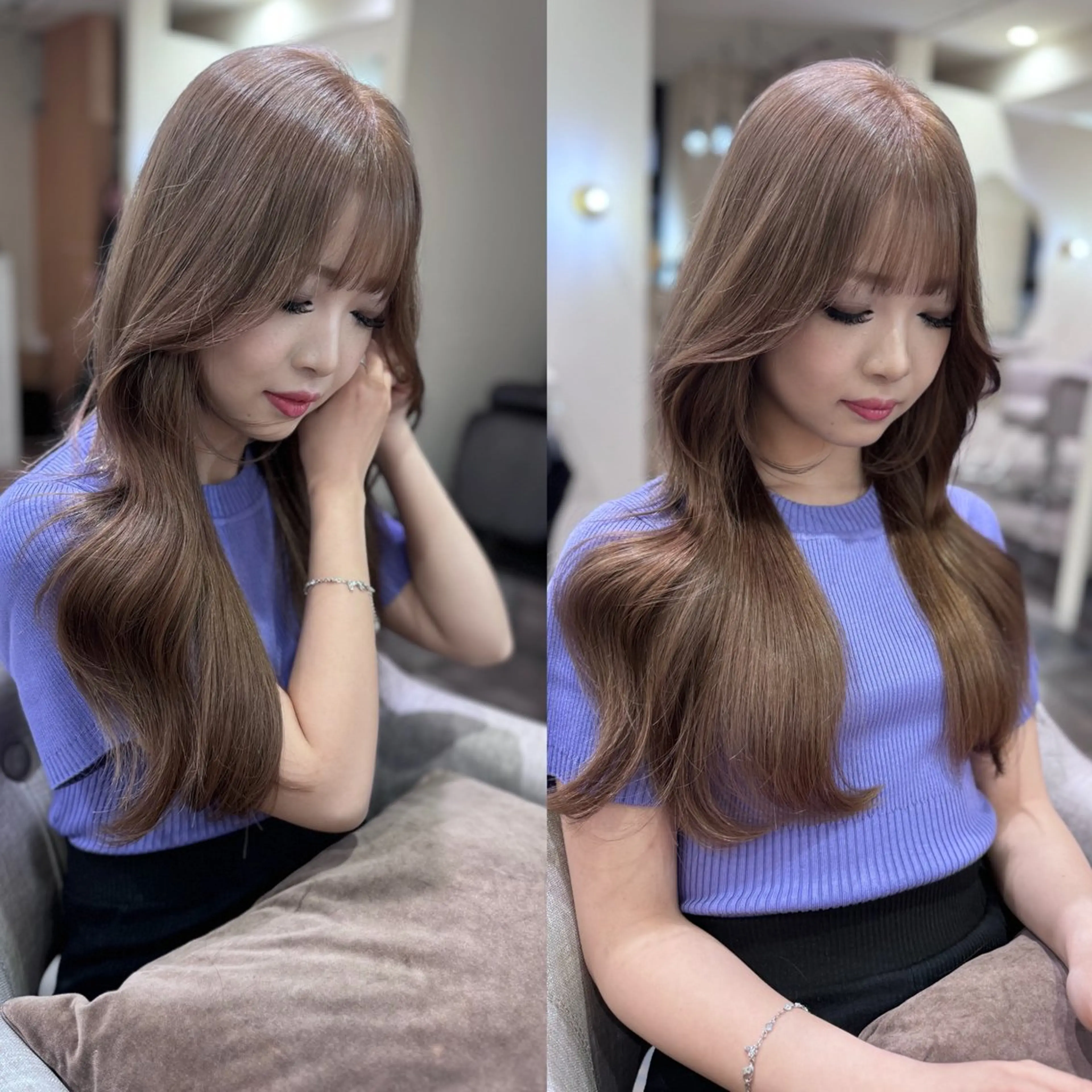 ロング カラー Sugar【シュガー】所属・ブリーチなしWカラー /レイヤーカット大阪のヘアスタイル