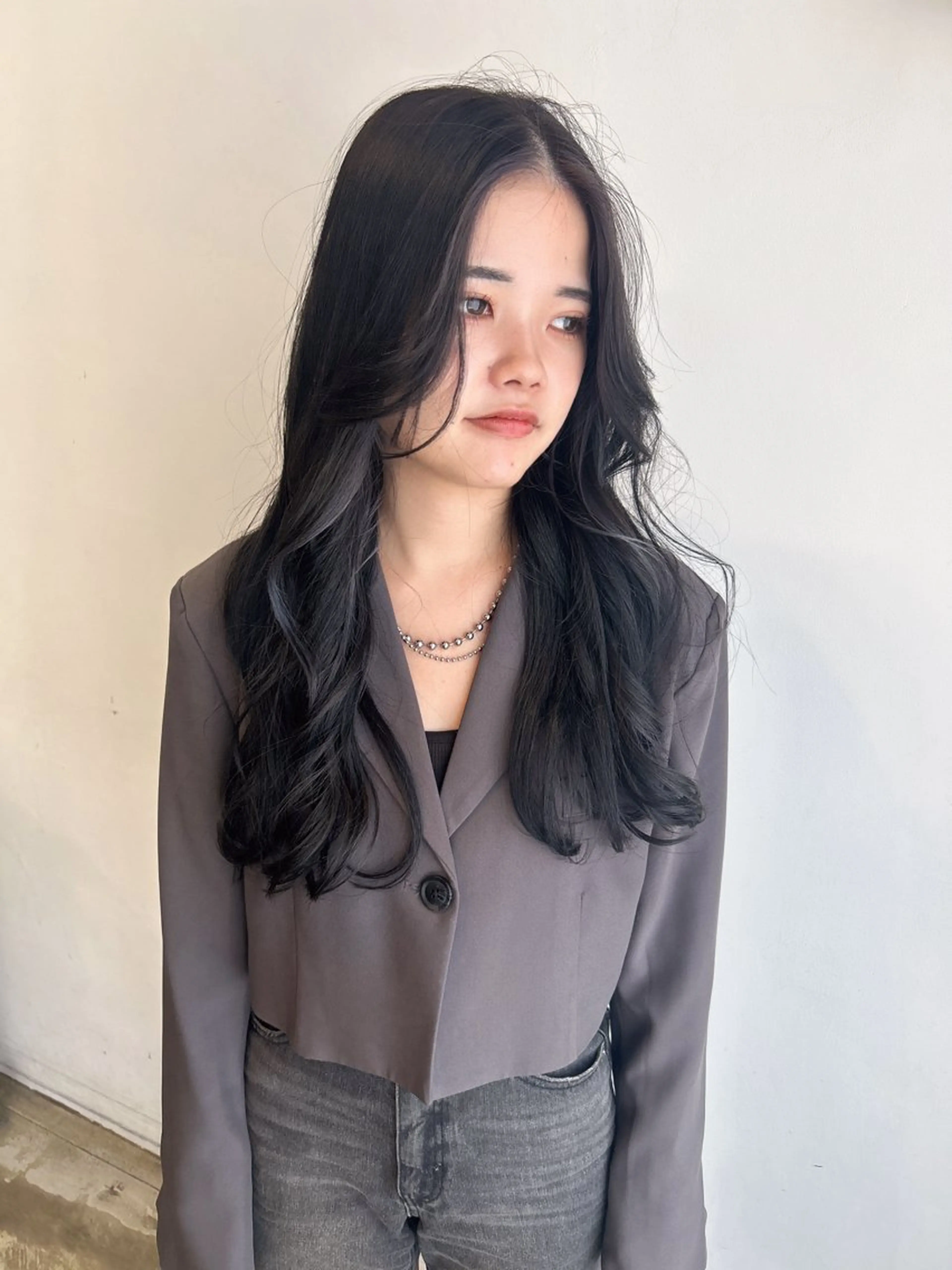 ロング カラー ミストバング 黒髪  フェイスフレーミング ハイトーンカラー インナーカラー カット ヘアカラー トリートメント 韓国レイヤー/ハイ トーン/優太のヘアスタイル