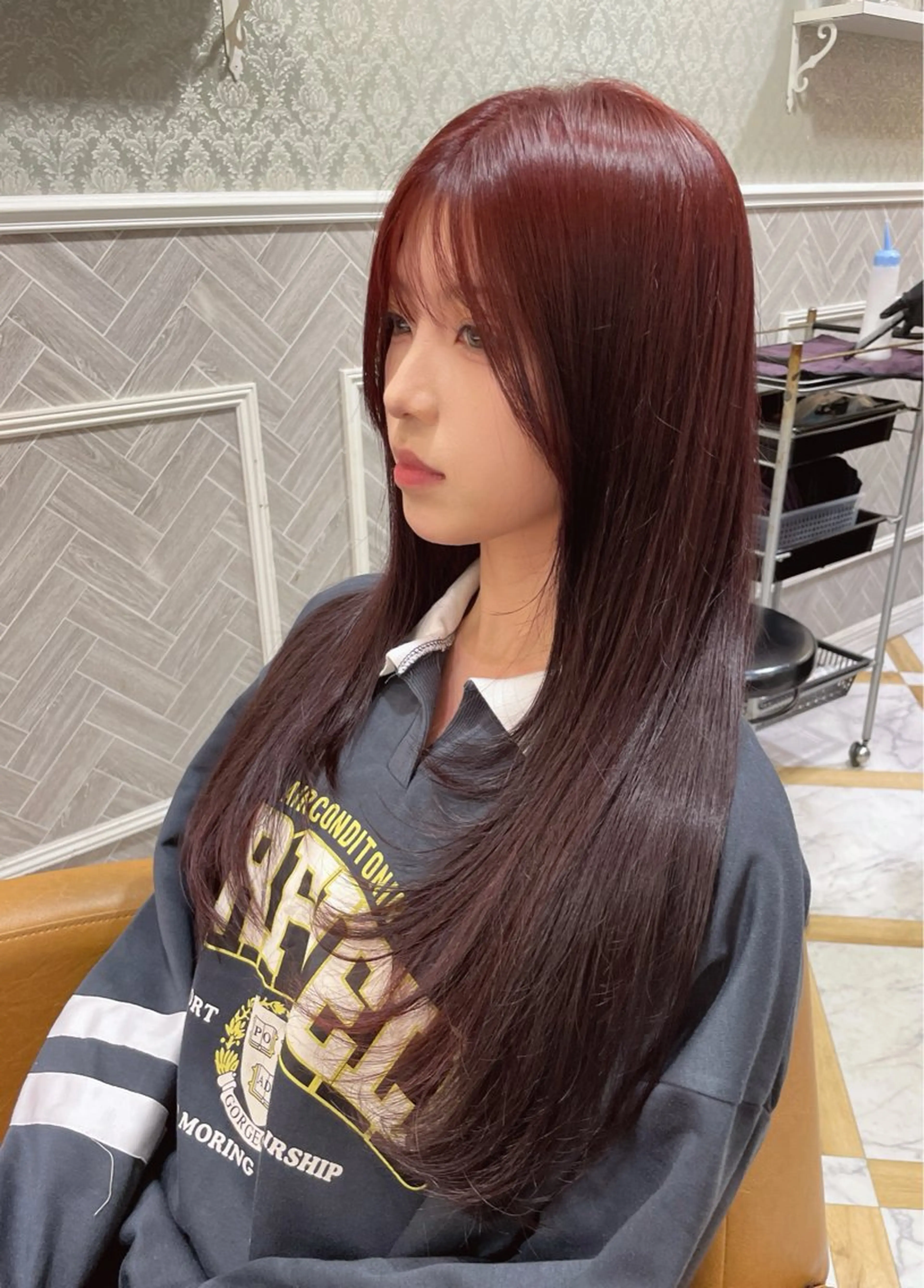 ロング 髪質改善 レイヤーカット 縮毛矯正 カット ヘアカラー 縮毛矯正 トリートメント 美髪縮毛矯正🤍 髪質改善/Shinaのヘアスタイル