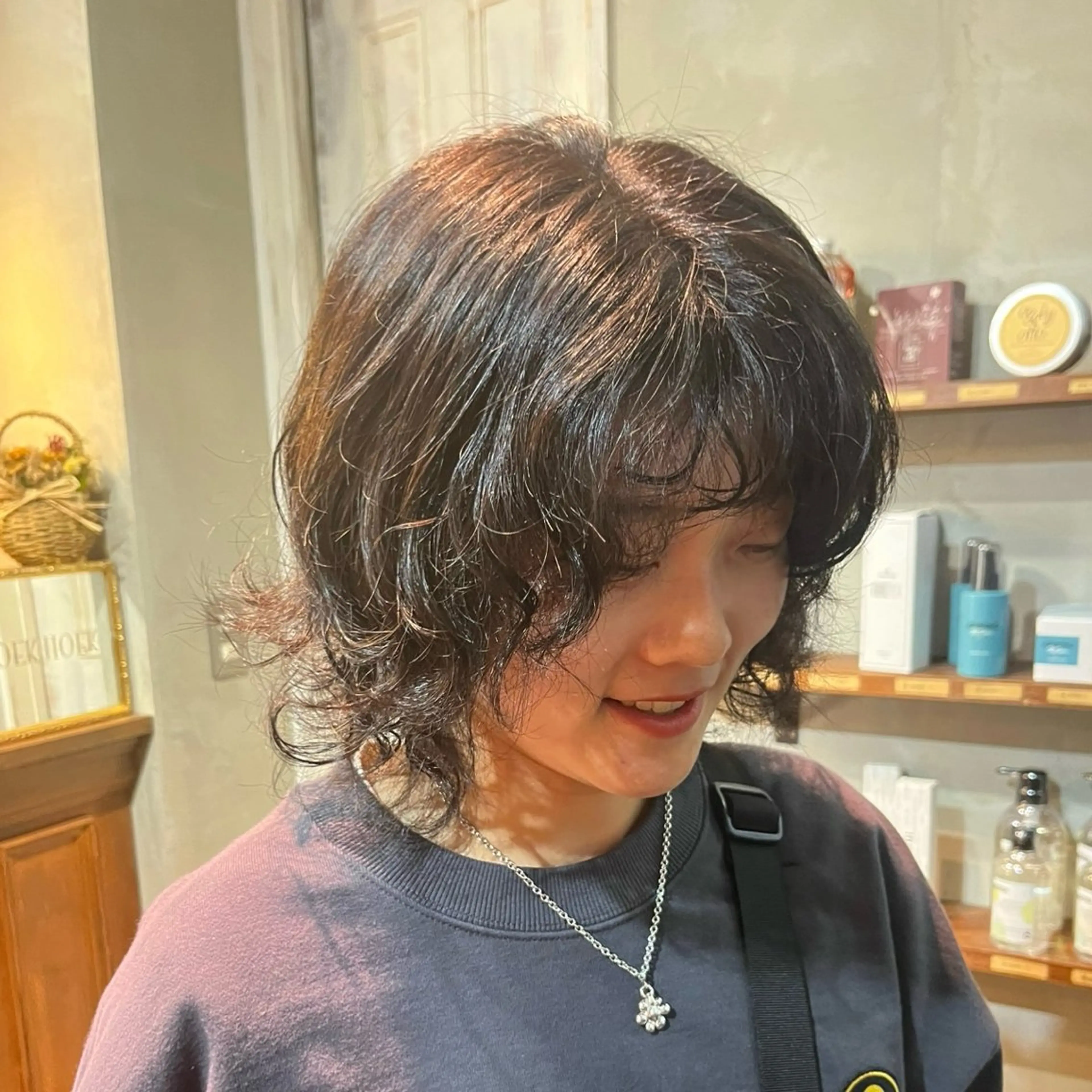 ショート パーマ ショートヘア ニュアンスパーマ パーマ パーマ/艶感カラー ୨୧ RISAKOのヘアスタイル