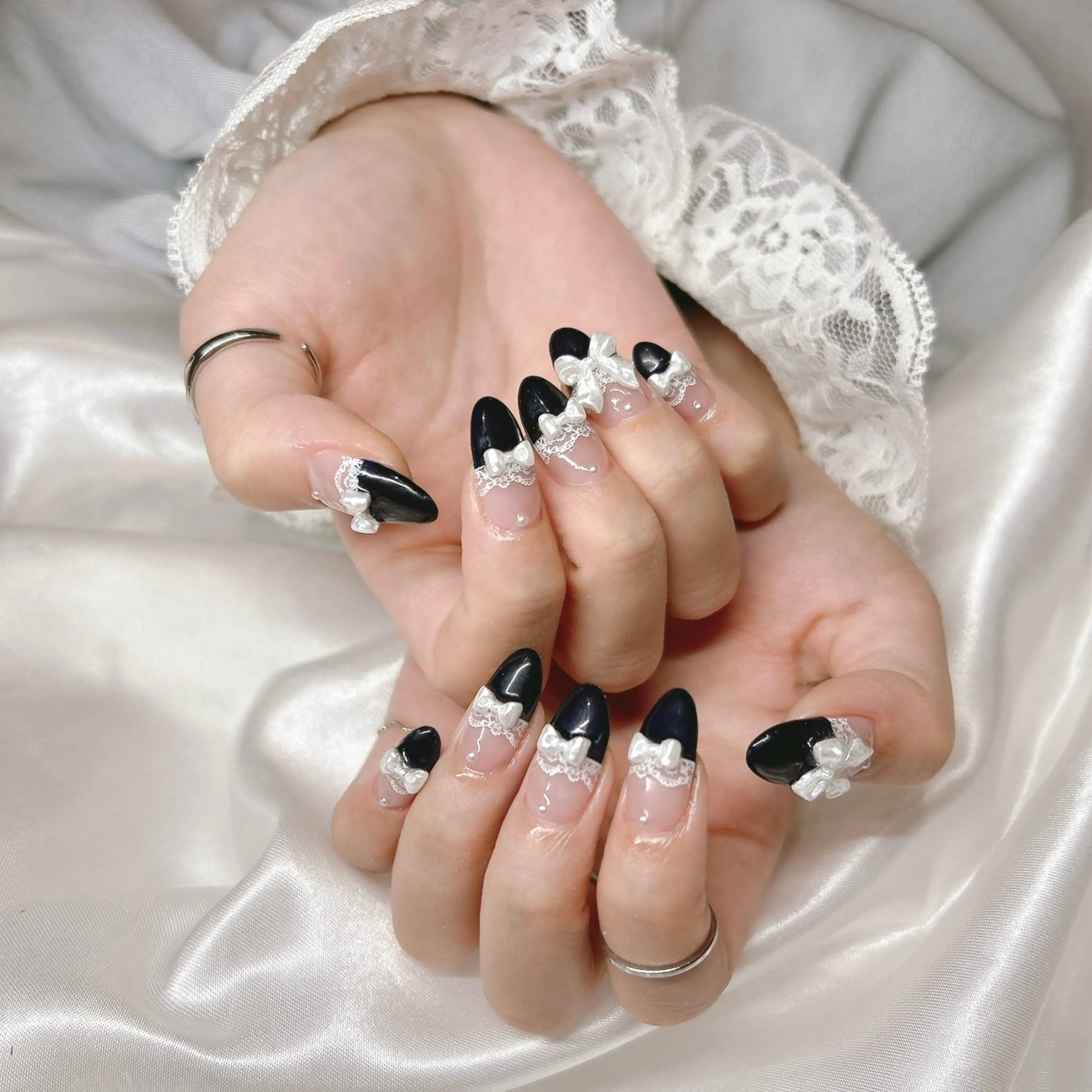 ネイル レース ハンドネイル junna ちょい個性派ネイルのネイルデザイン