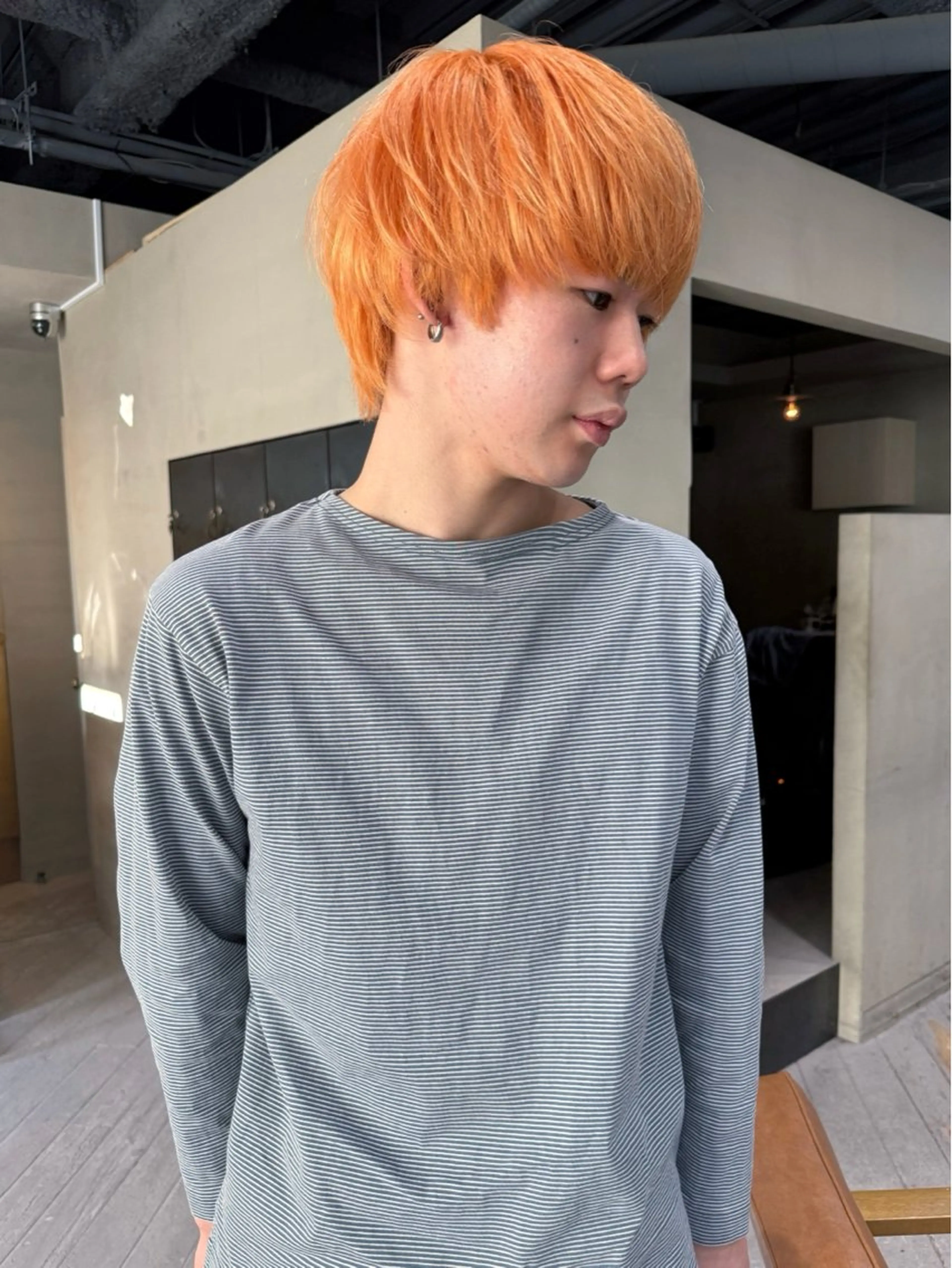 カラー メンズ メンズブリーチ メンズハイトーン ブリーチ ブラウンカラー デザインカラー カット ヘアカラー saki / ボブ /レイヤーのヘアスタイル