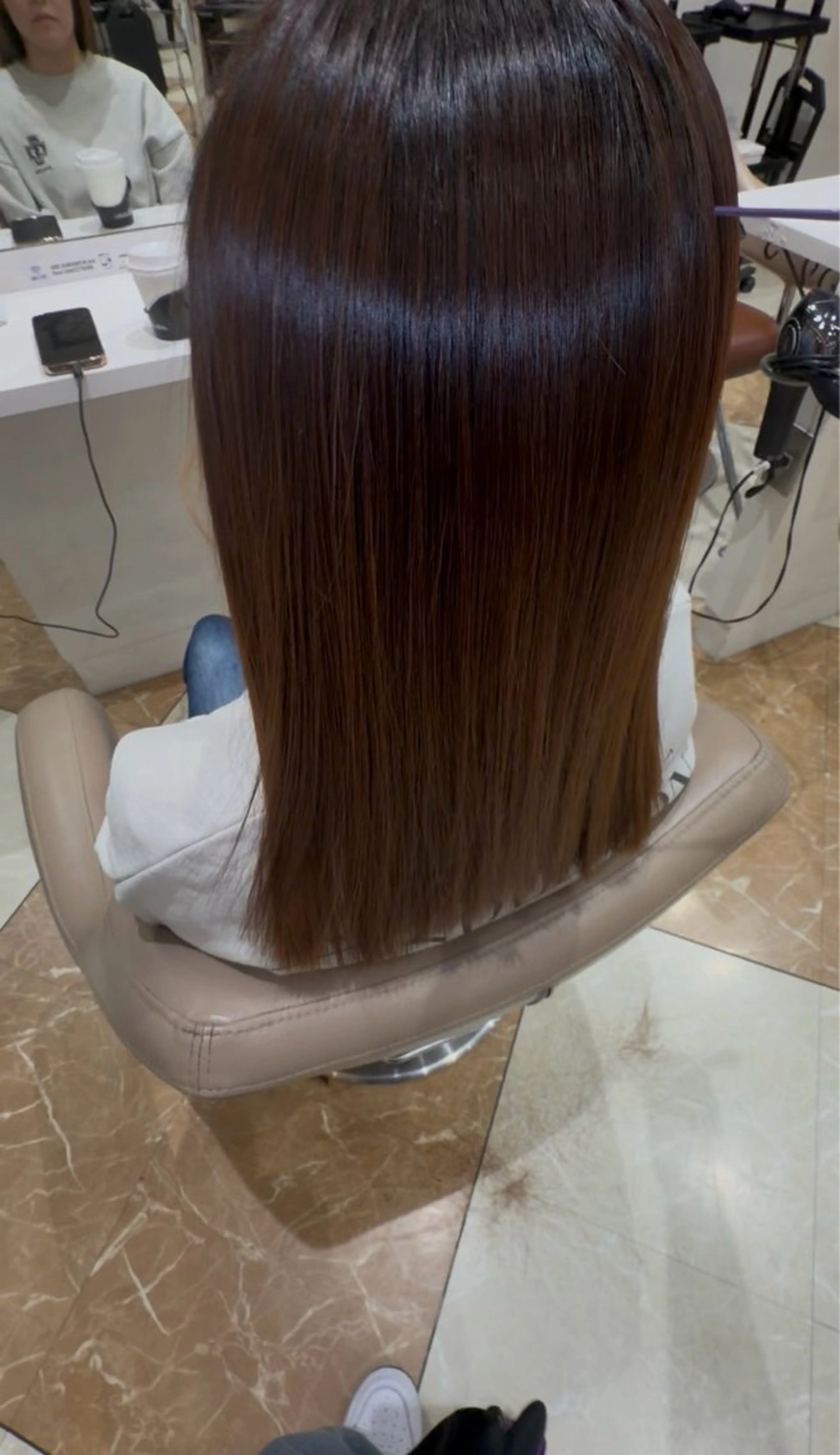 ロング カット ヘアカラー 縮毛矯正 髪質改善カラー なーこ💖🌈のヘアスタイル