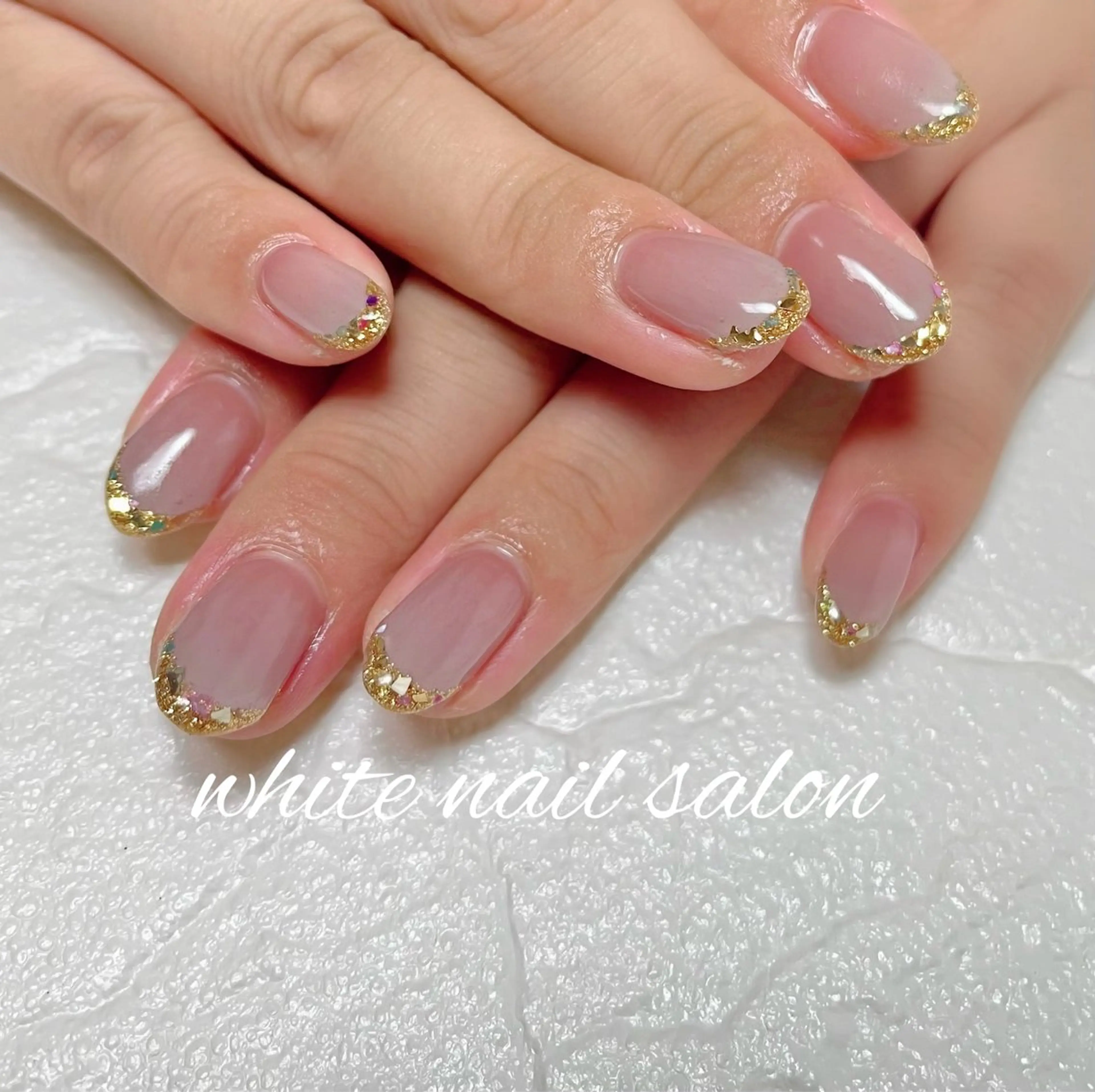 ネイル ラメ(グリッター) 持ち込み ハンドネイル white nail salonのネイルデザイン