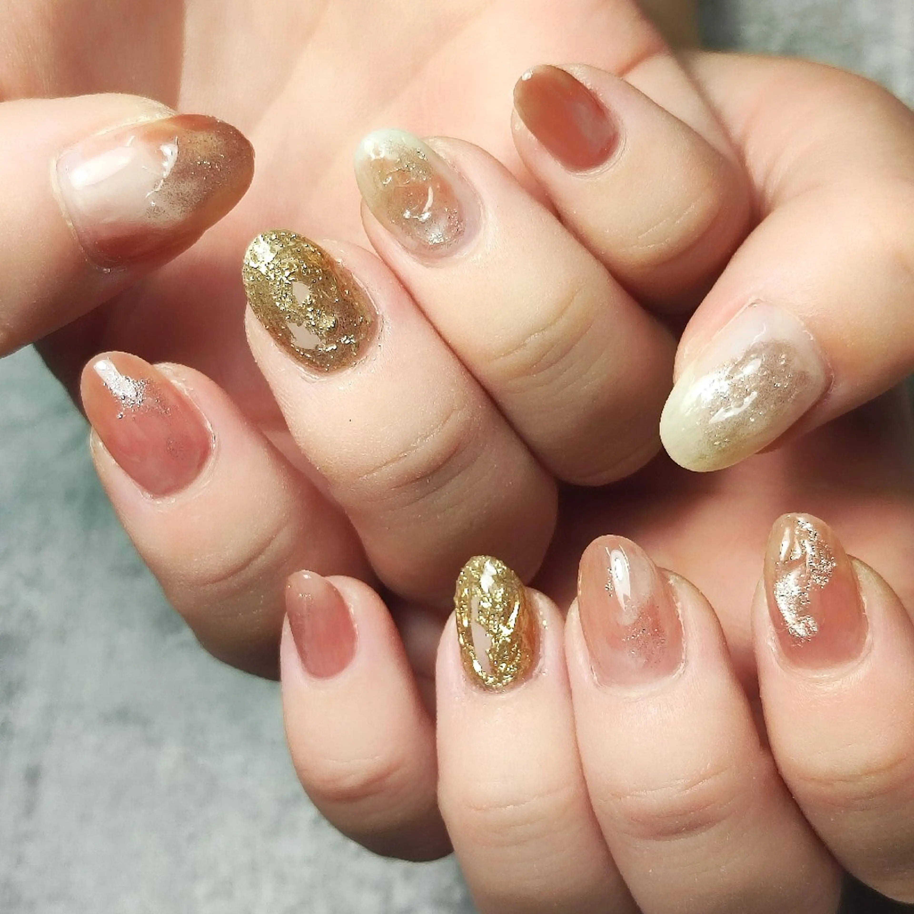 ネイル ニュアンスネイル ぷっくりネイル ハンドネイル 個人サロン saltnailのネイルデザイン