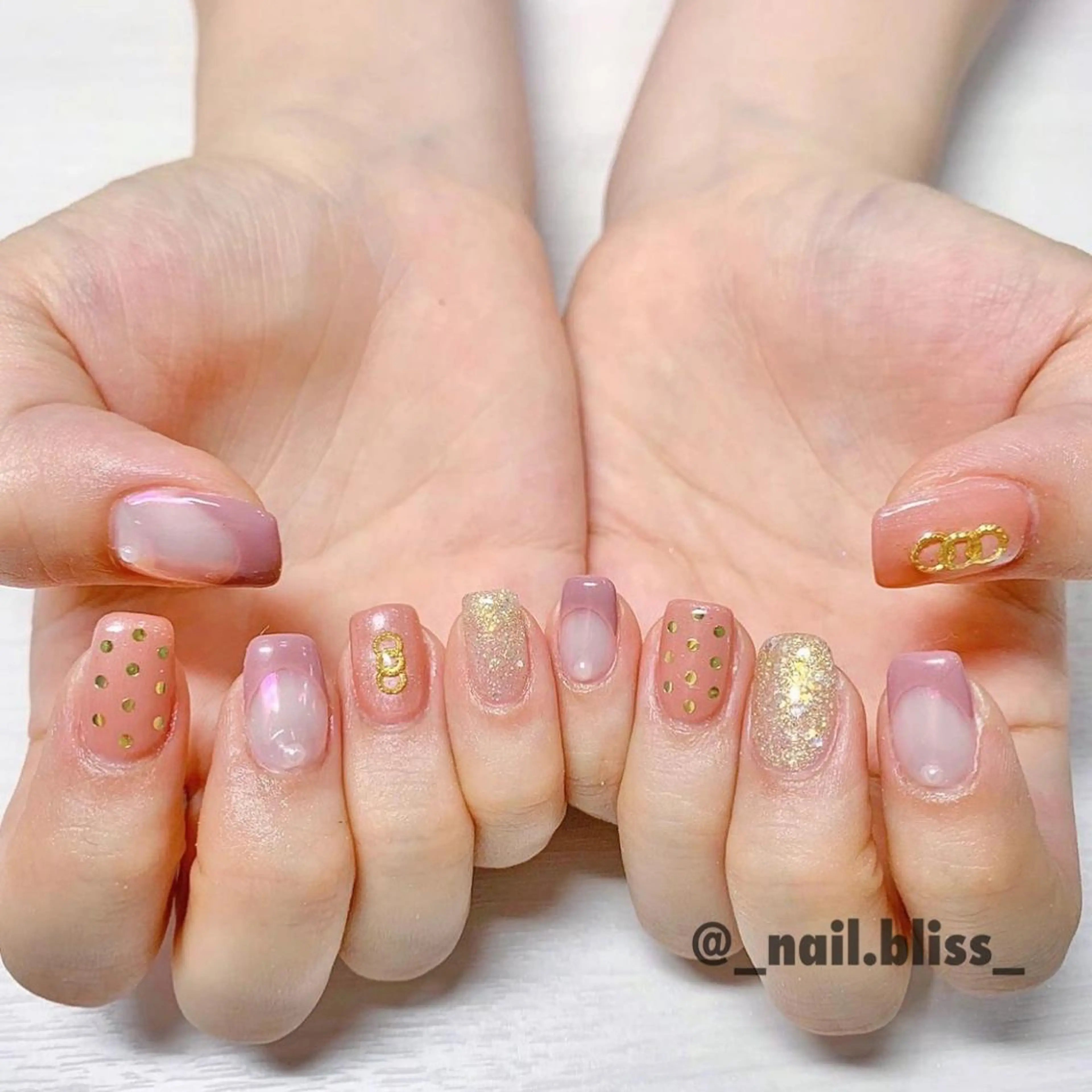 ネイル フレンチネイル ピンク NAIL BLISSのネイルデザイン