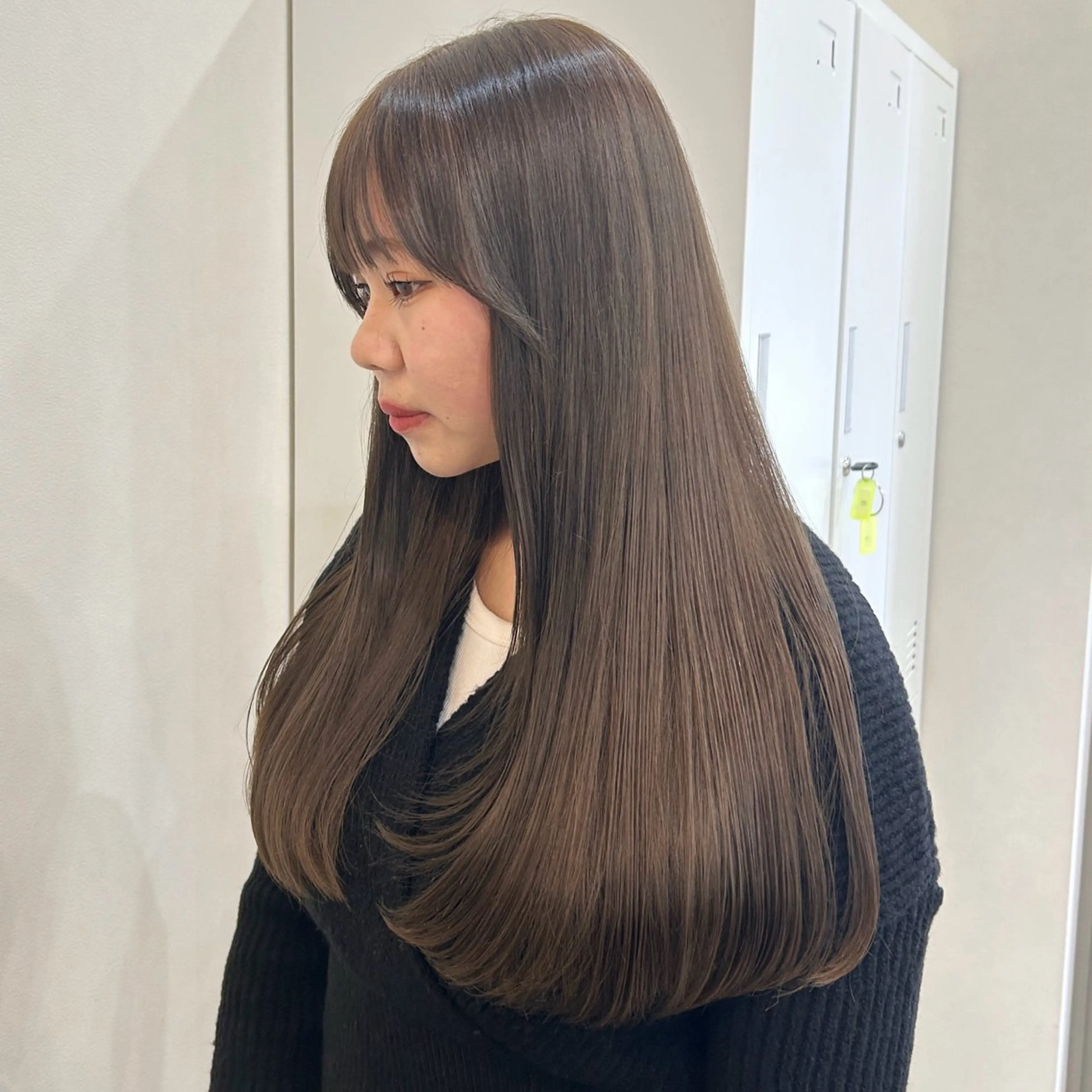 ロング カット ヘアカラー トリートメント MIDORI🎀 透明感/ベージュのヘアスタイル