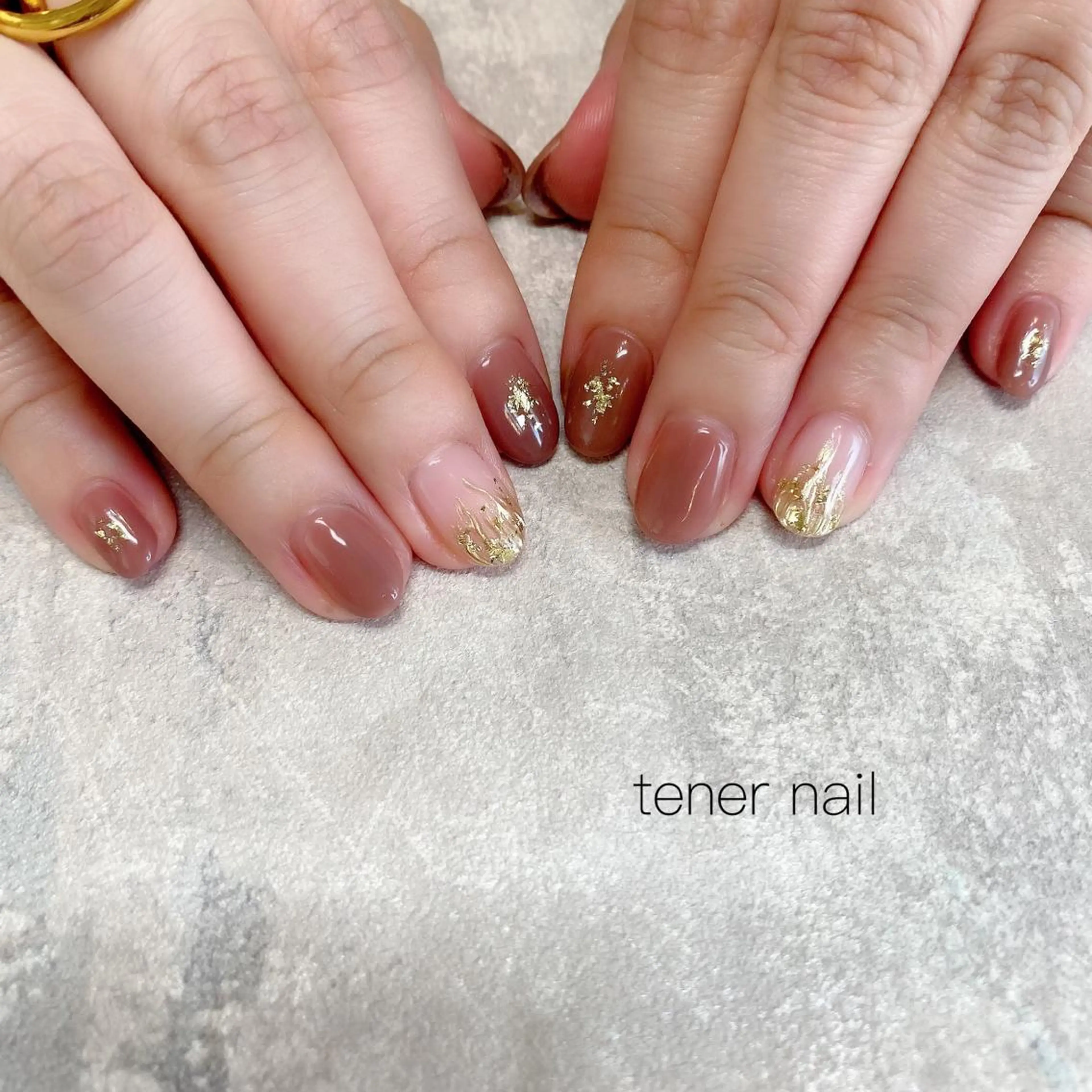 ネイル ブラウン ニュアンスネイル tener  nail  テネルネイル所属・テネルネイル tener nailのネイルデザイン