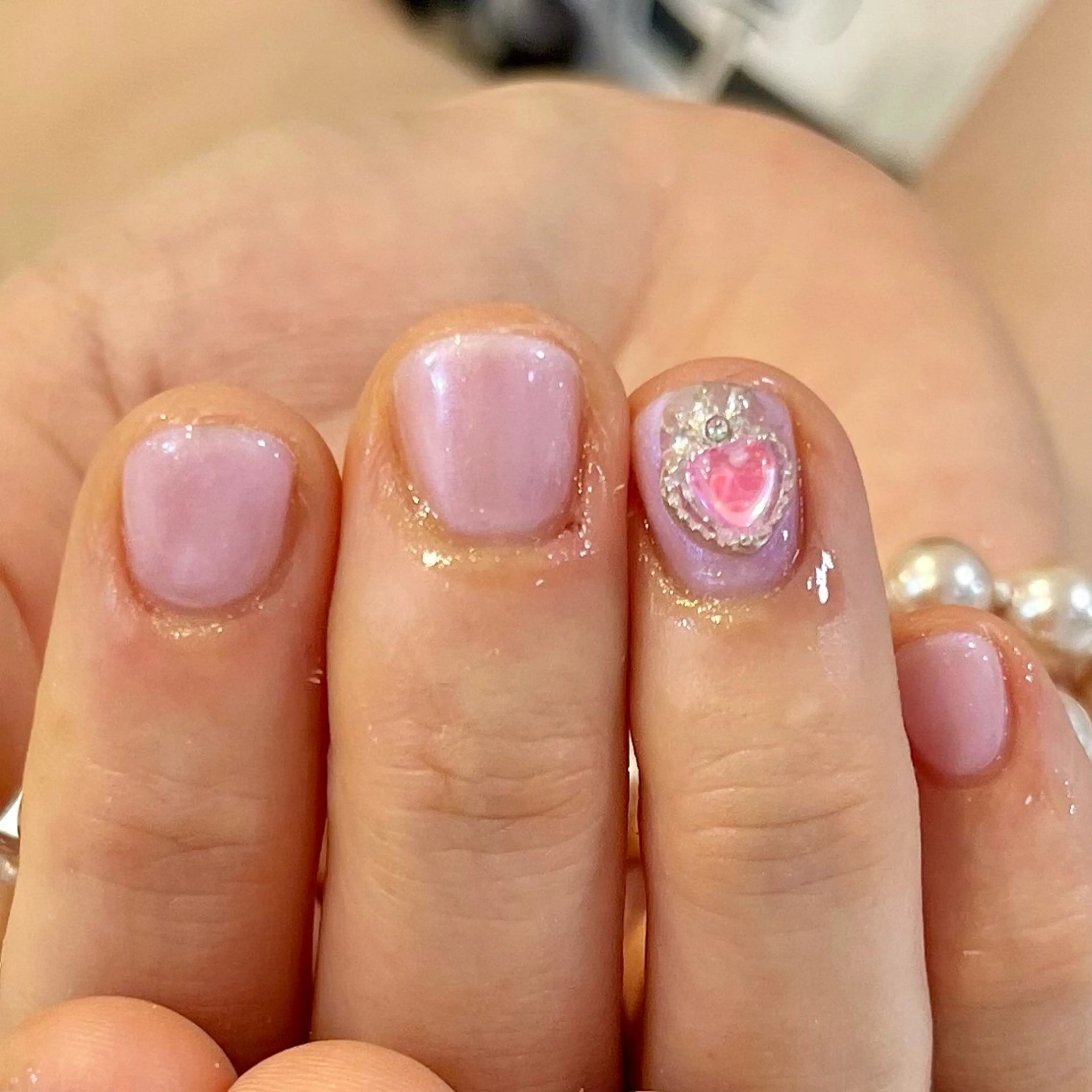 ネイル ハート 韓国ネイル ワンカラーネイル ピンク 韓国ネイル💠 Tomoのネイルデザイン