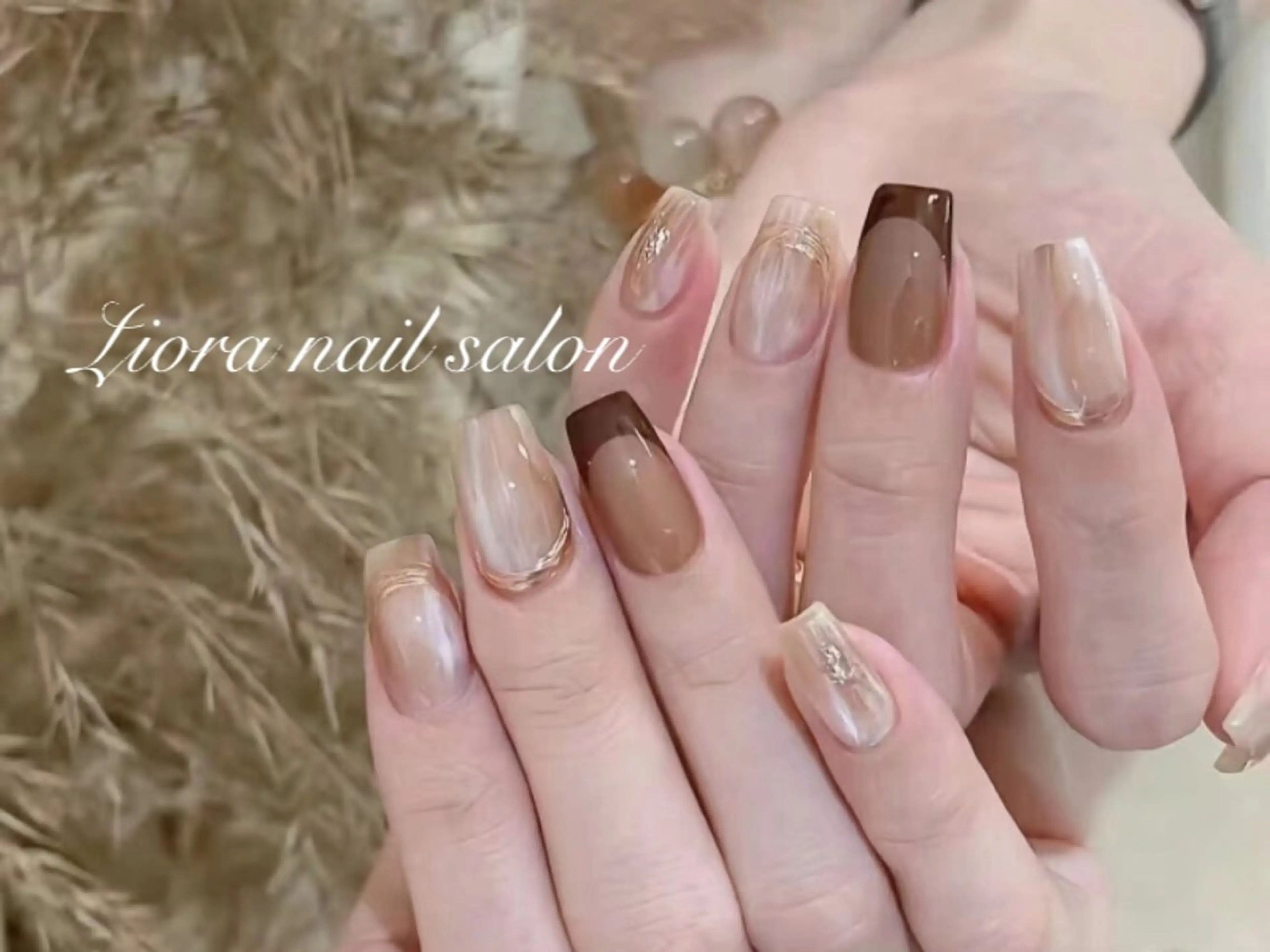 ネイル フレンチネイル ジェルネイル ガーリー グラデーション キラキラネイル ハンドネイル Liora nail 1のネイルデザイン