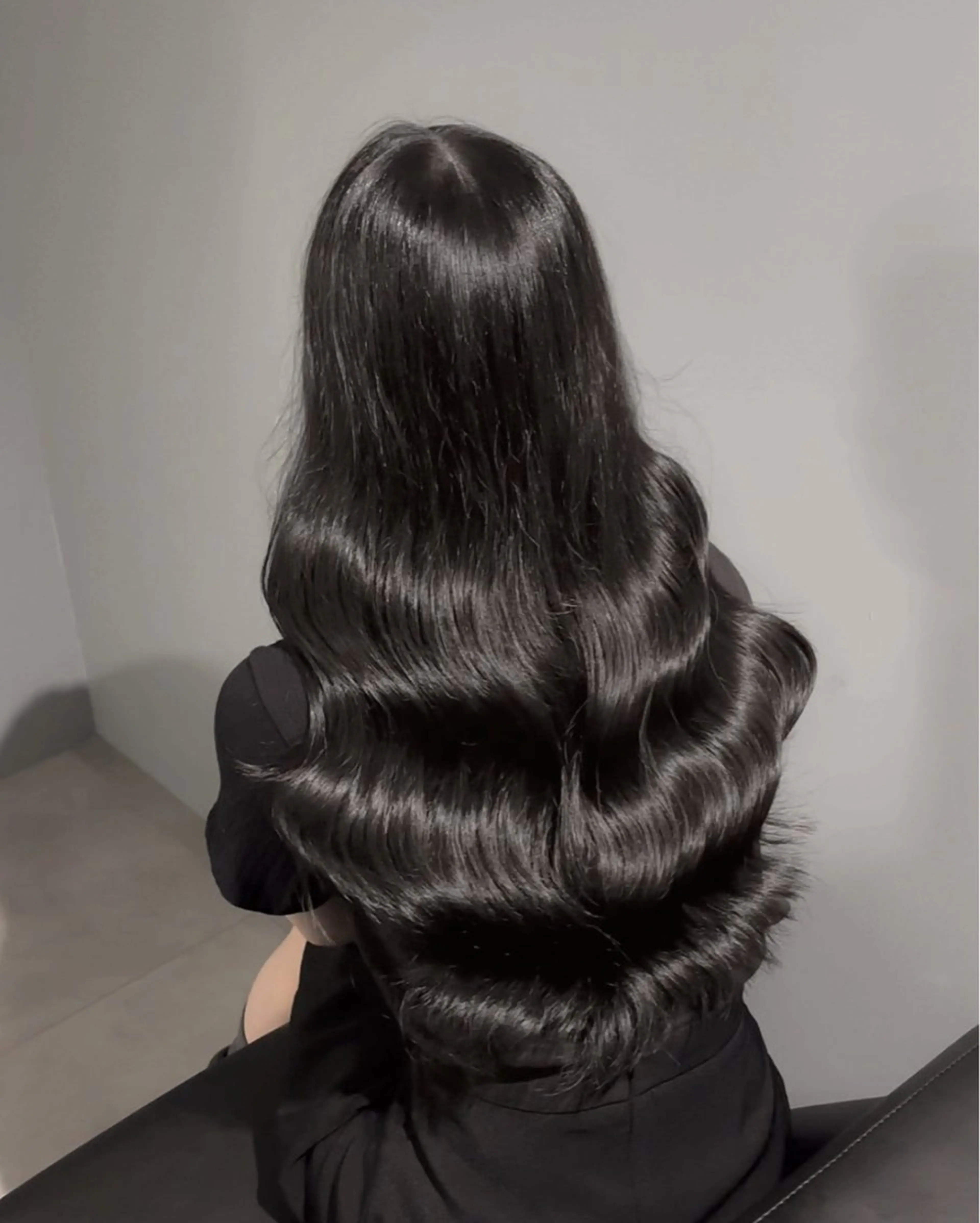 ロング 韓国風ヘア ヘアカラー トリートメント シオン/艶髪/ グレージュカラーのヘアスタイル