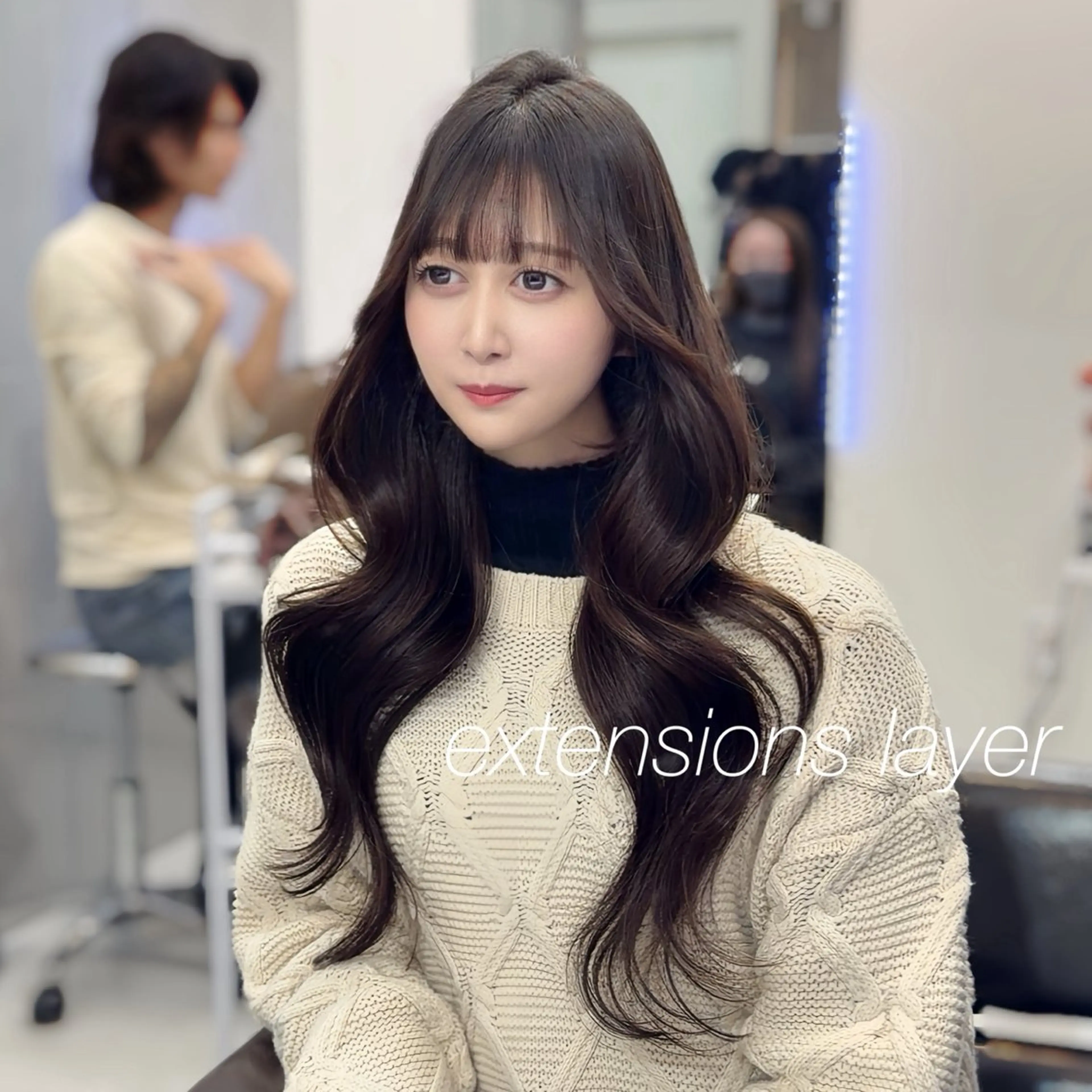 セミロング カット ヘアカラー エクステ LOMKH所属・シールエクステ/ レイヤー/タツヤのヘアスタイル