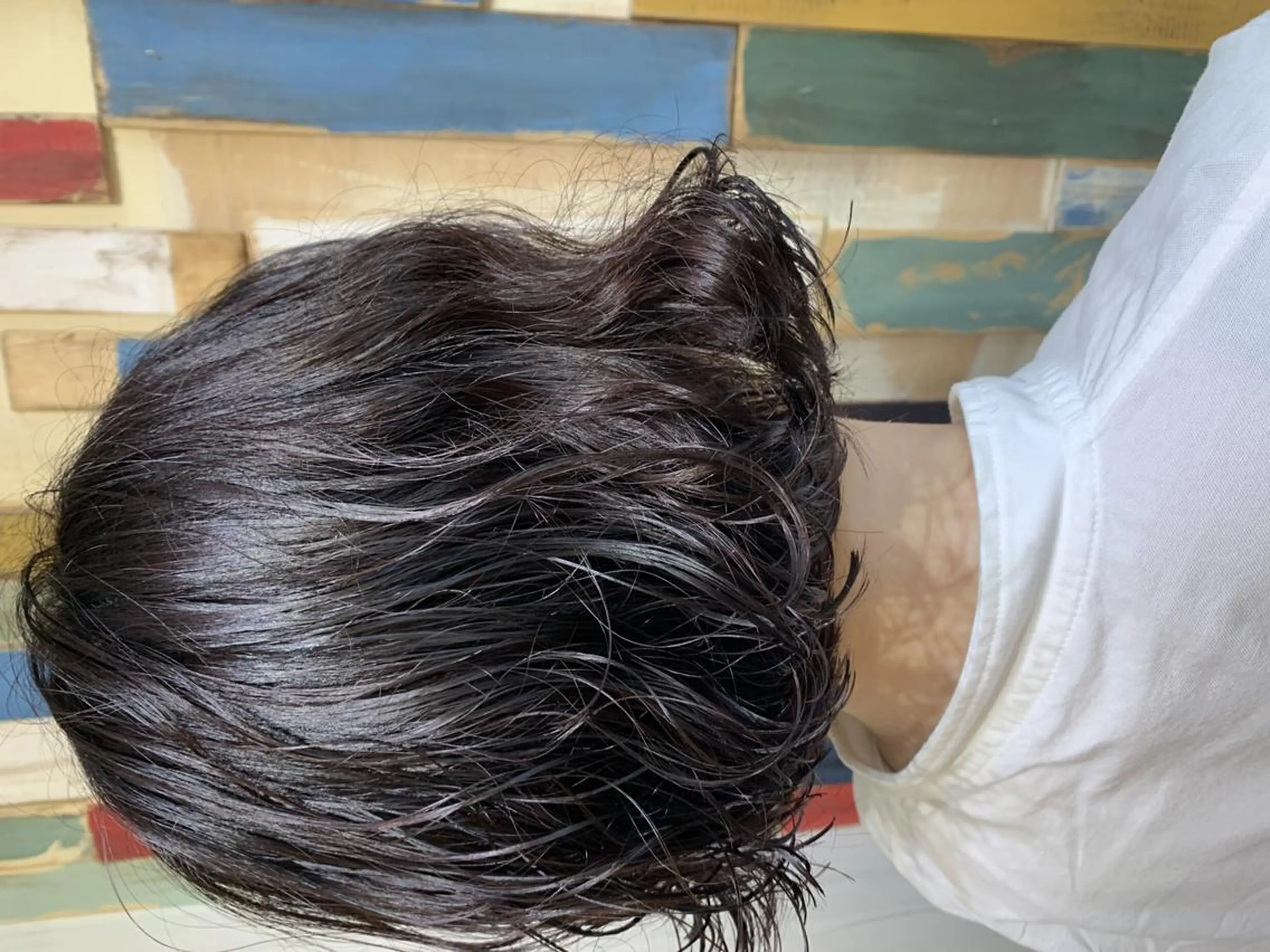 パーマ カラー セミロング 嶋村夏実🌼レイヤー 🌸白髪ぼかしのヘアスタイル