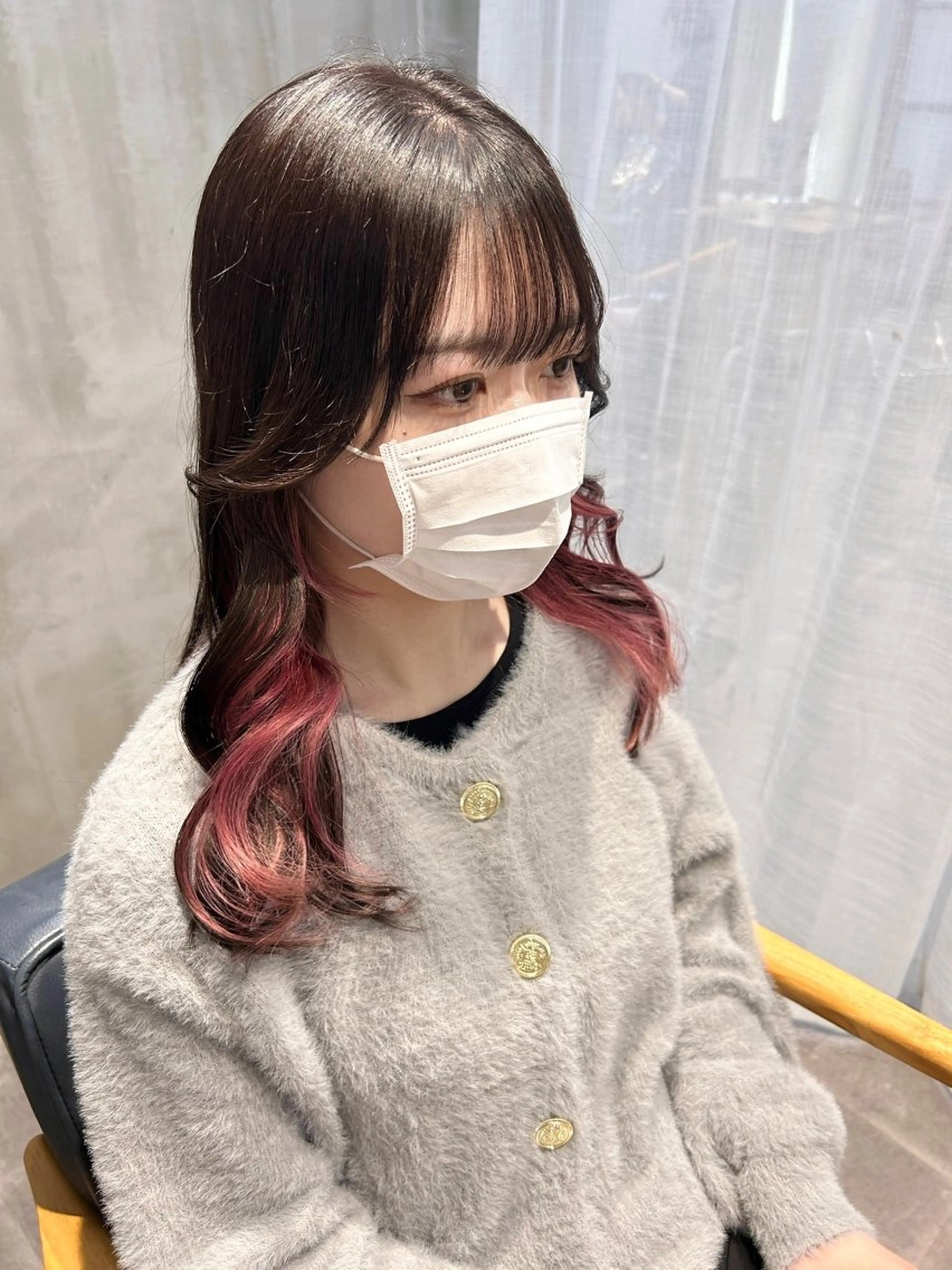 セミロング カラー newi梅田🫧韓国 ヘア🫧sakiのヘアスタイル