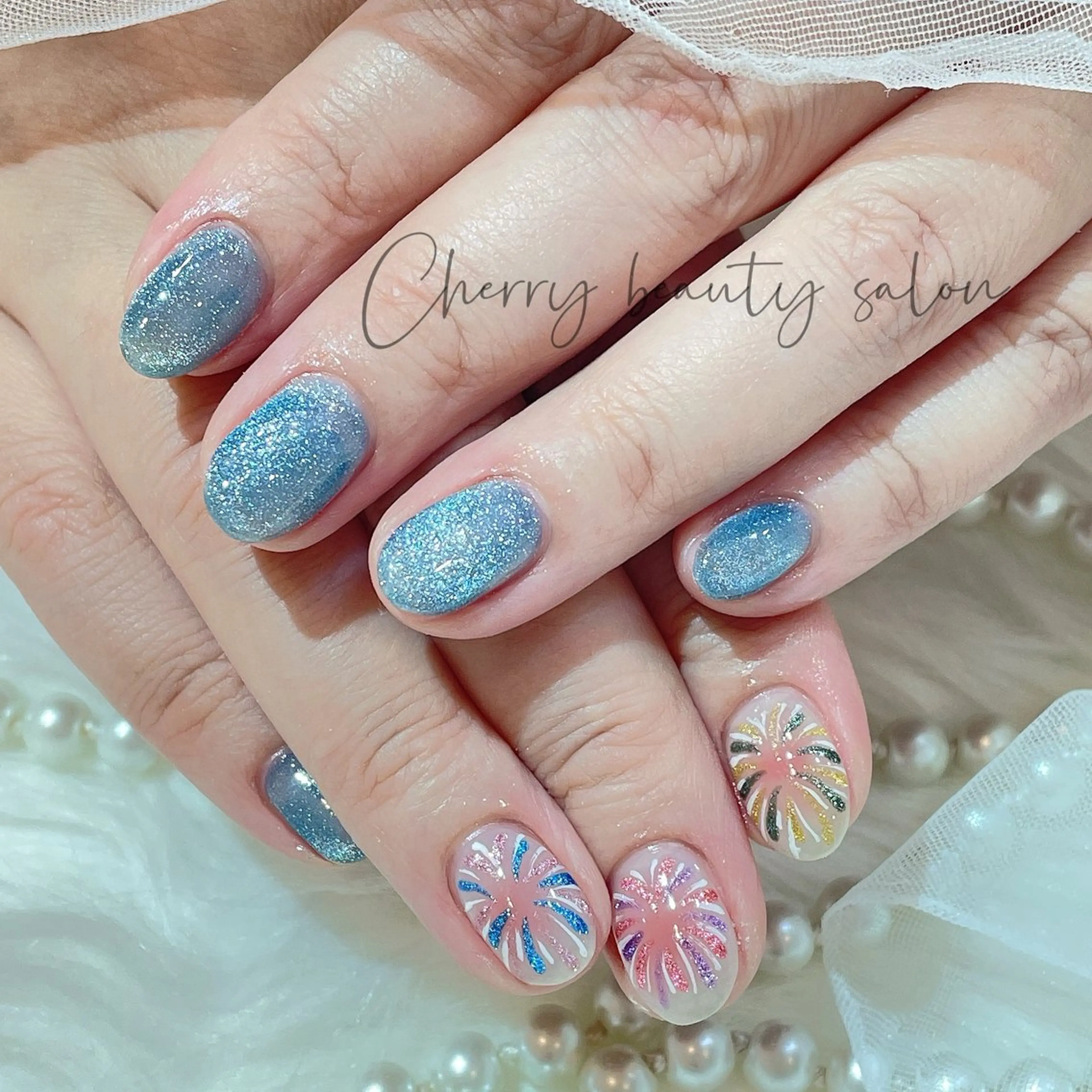 ネイル アートネイル フットネイル ジェルネイル キラキラネイル 韓国ネイル SAKURA 🍒のネイルデザイン