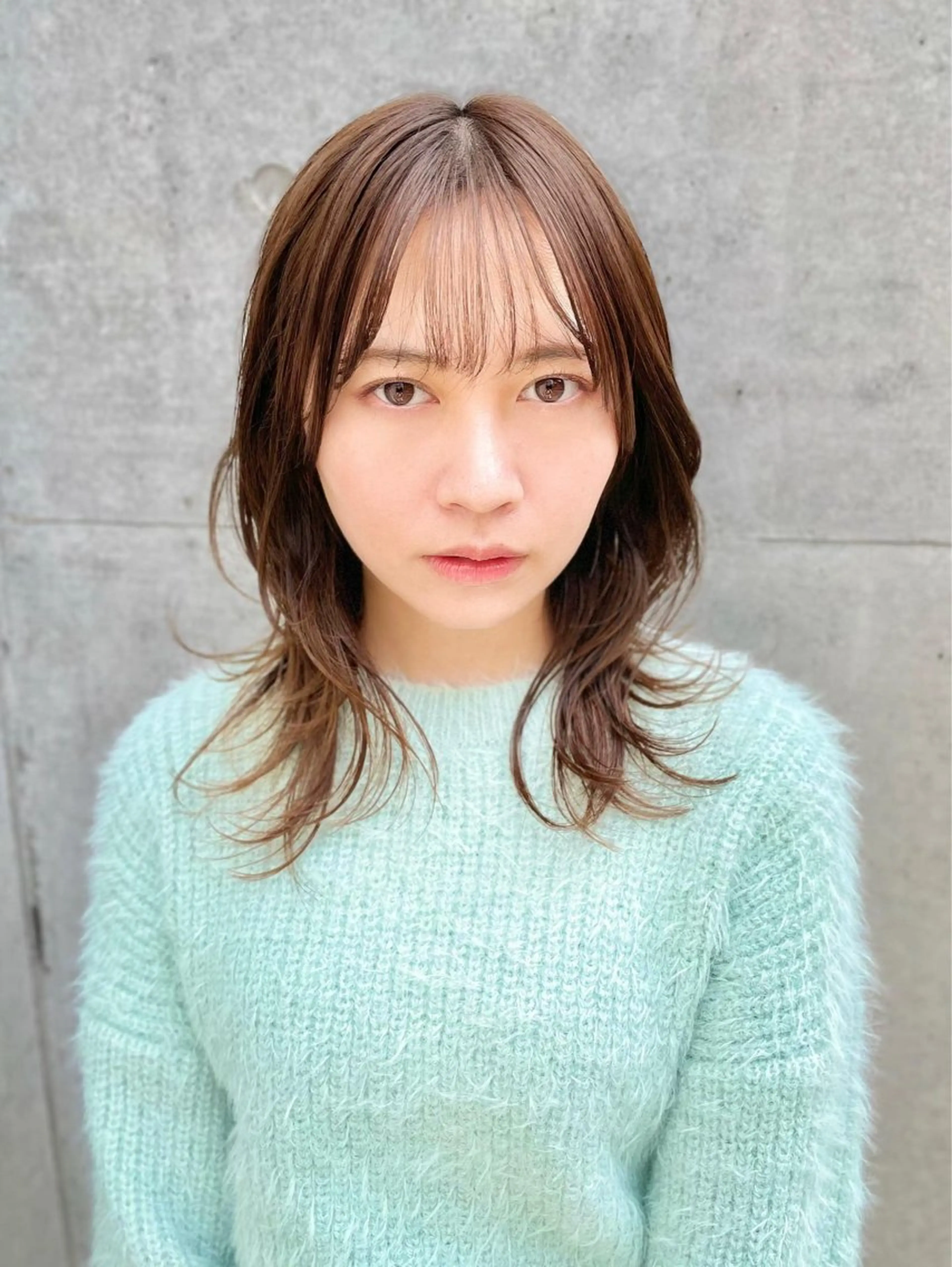 ミディアム アッシュ ボブ くびれヘア ハイライト レイヤーカット 表参道/髪質改善/ 髪質改善カラー/遠藤のヘアスタイル