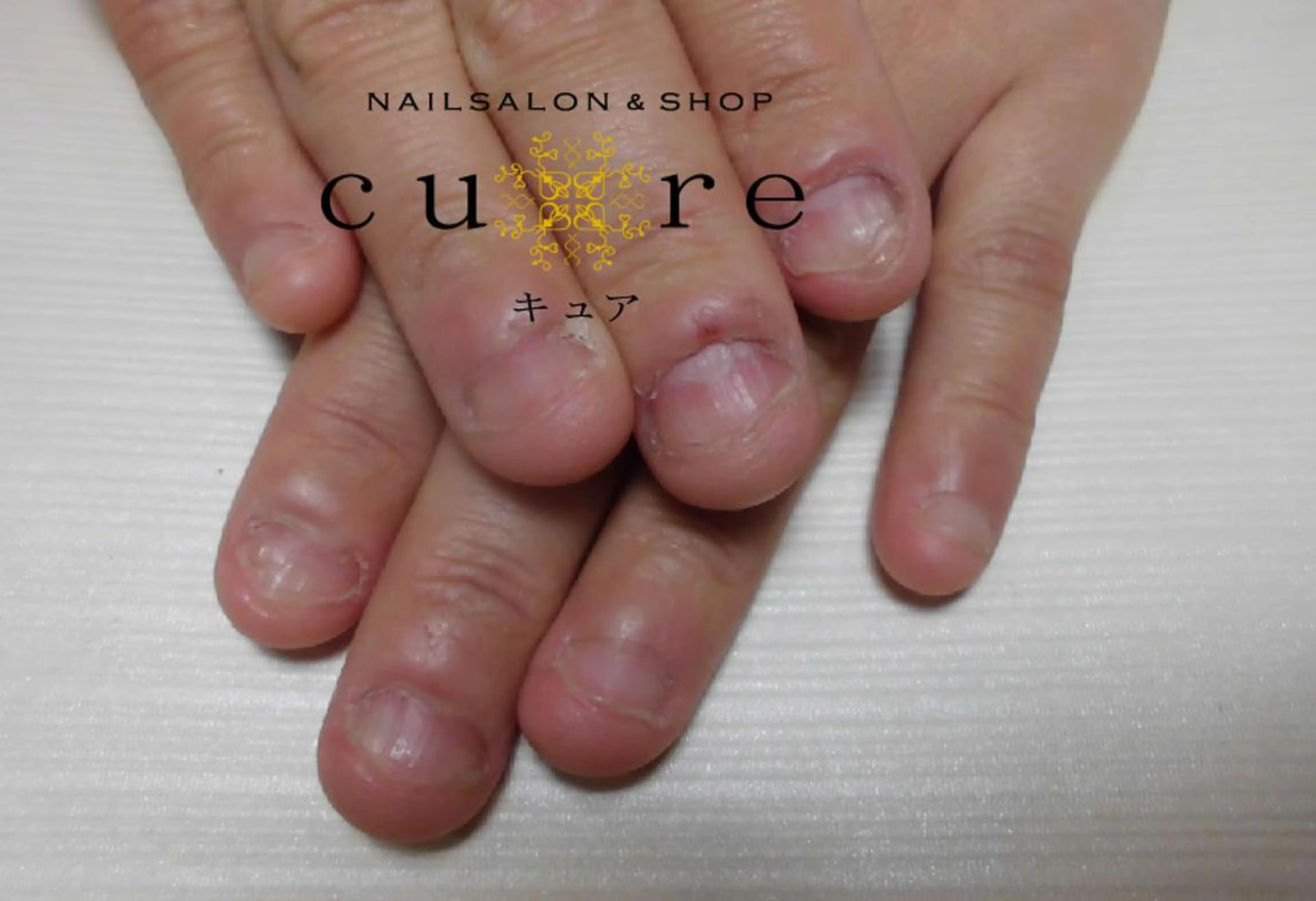 ショート ネイル 長さ出し ネイルサロン Cureのネイルデザイン