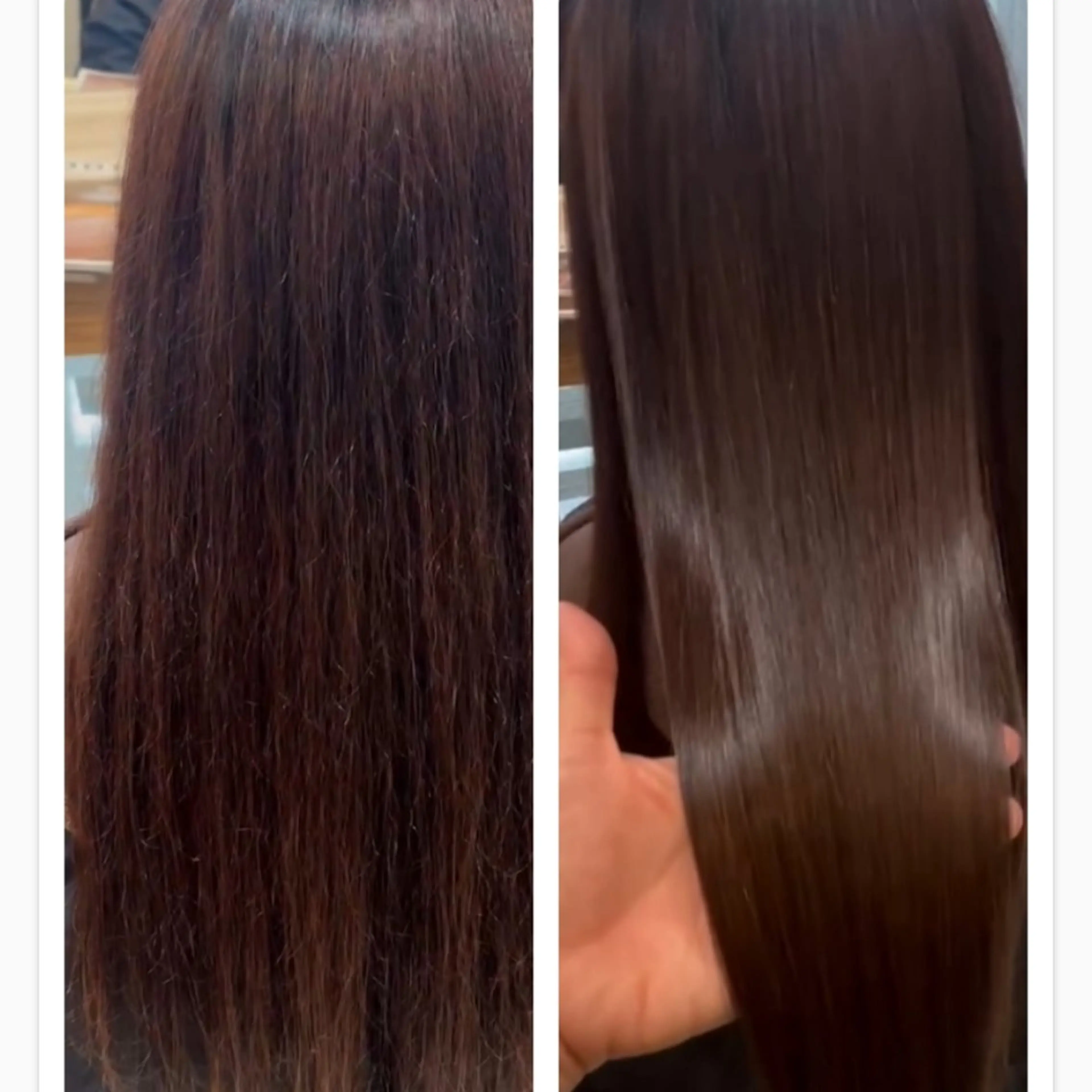 ロング カット 縮毛矯正 トリートメント GOToday所属・艶髪／オリーブ系／ 肌が綺麗に見えるお色のヘアスタイル