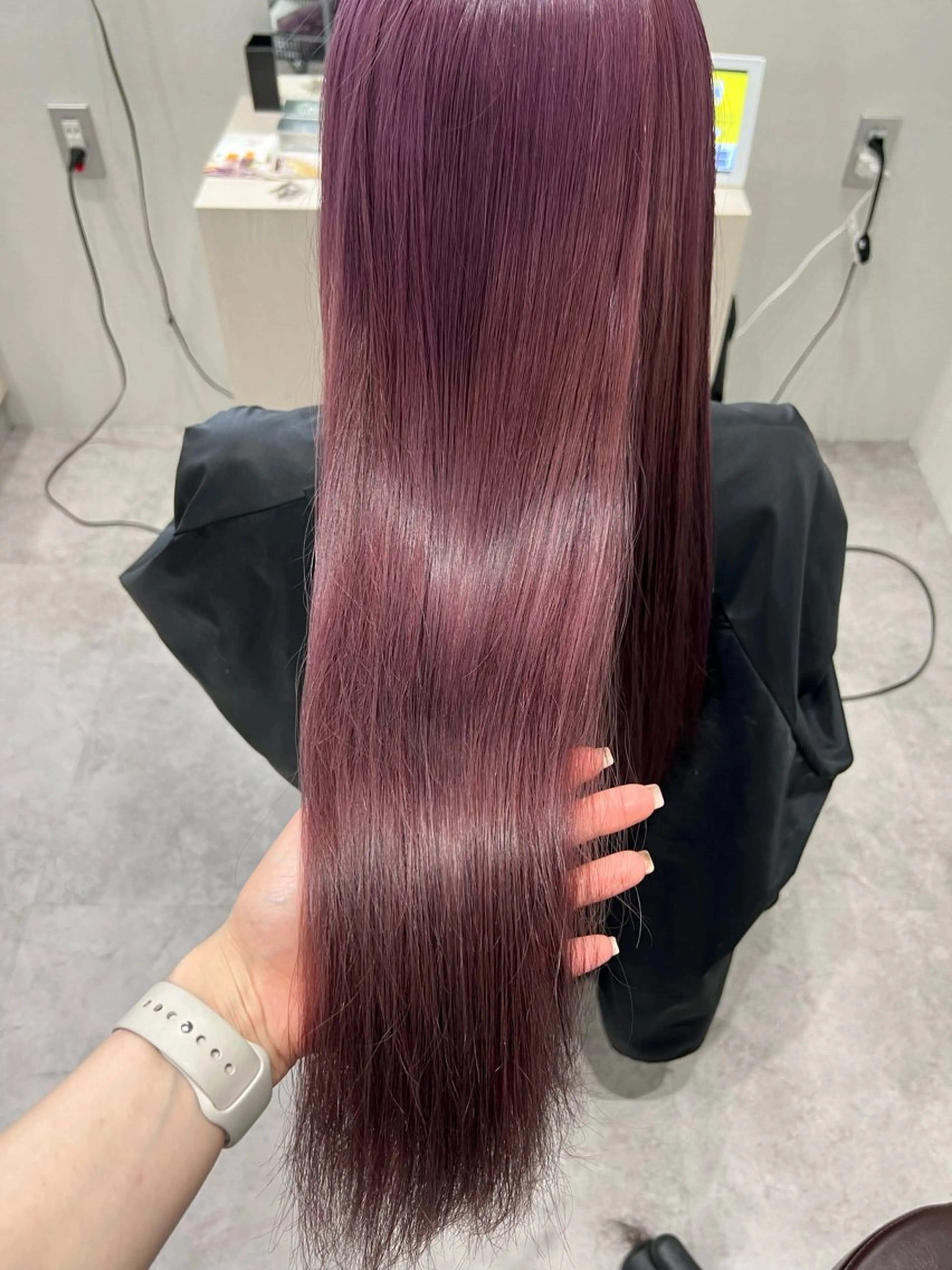 ロング カラー ラベンダーカラー 韓国透明感/艶カラー saya🧸🍼のヘアスタイル