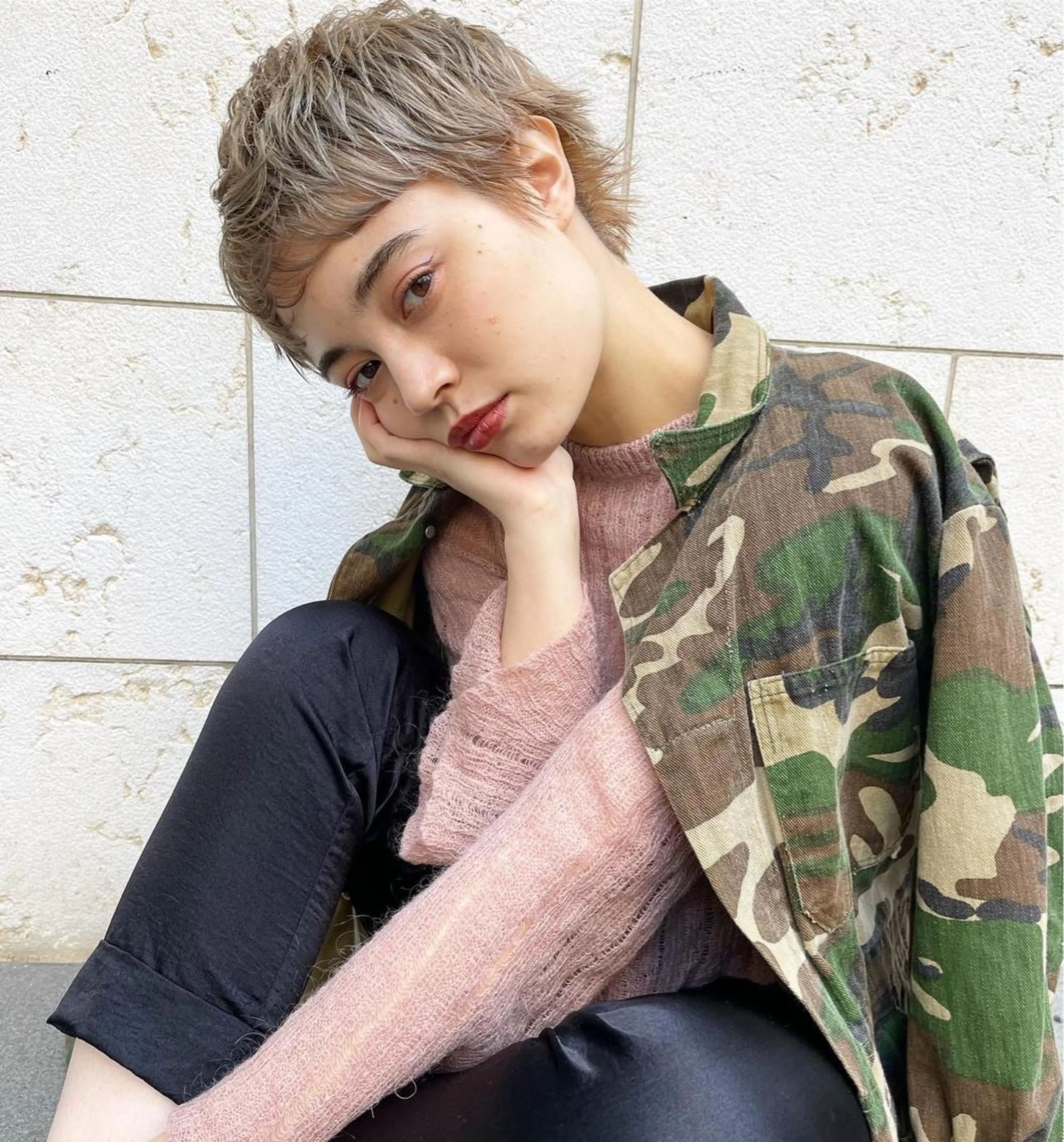 ショート カラー ショートボブ ベリーショート ミストバング ブリーチ  フェイスフレーミング カット ヘアカラー トリートメント ショート/ボブ/ 心斎橋/宮脇美奈のヘアスタイル