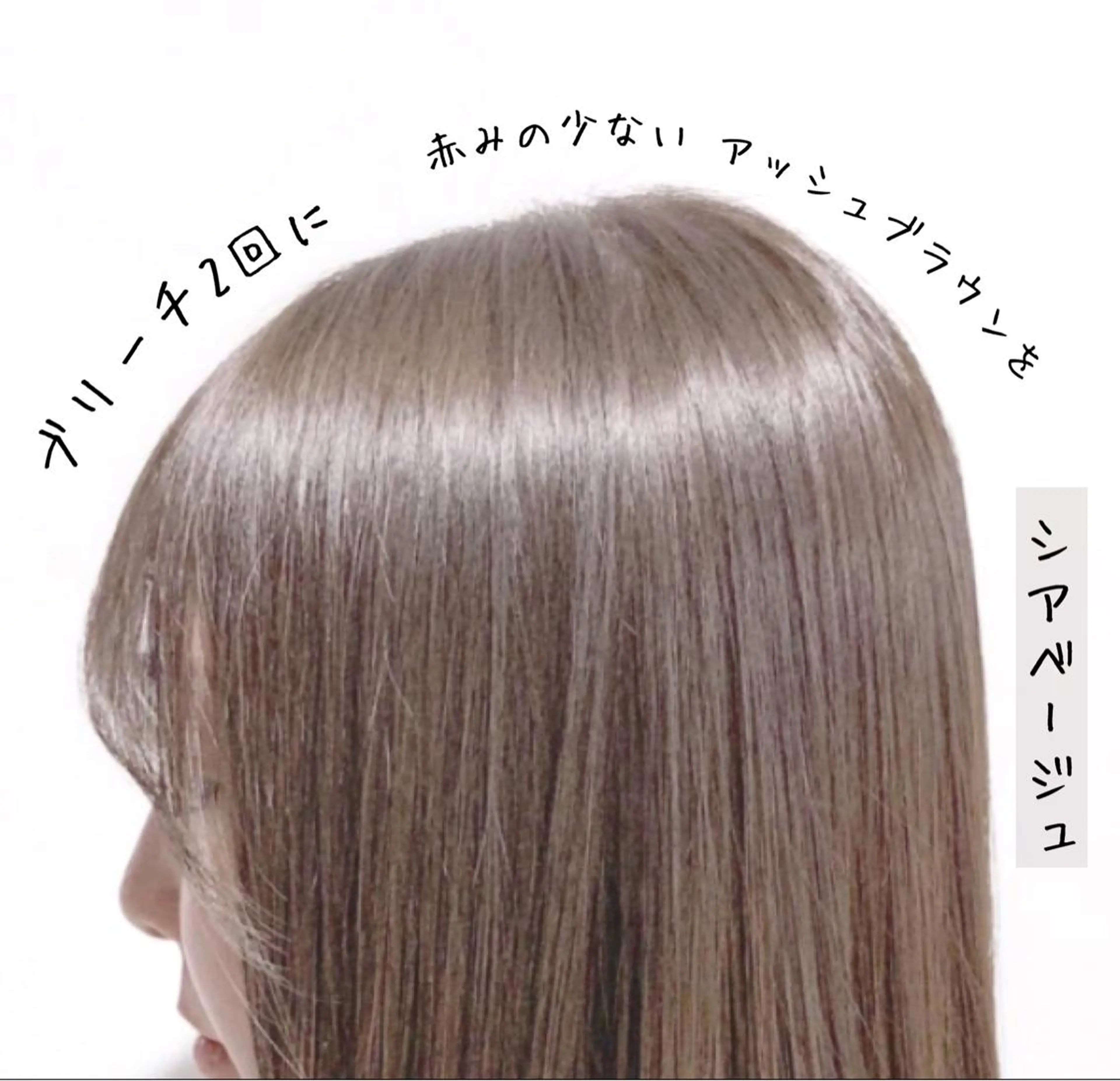 ミディアム カラー カット ヘアカラー ヘアセット 柔らかbeige モトキのヘアスタイル