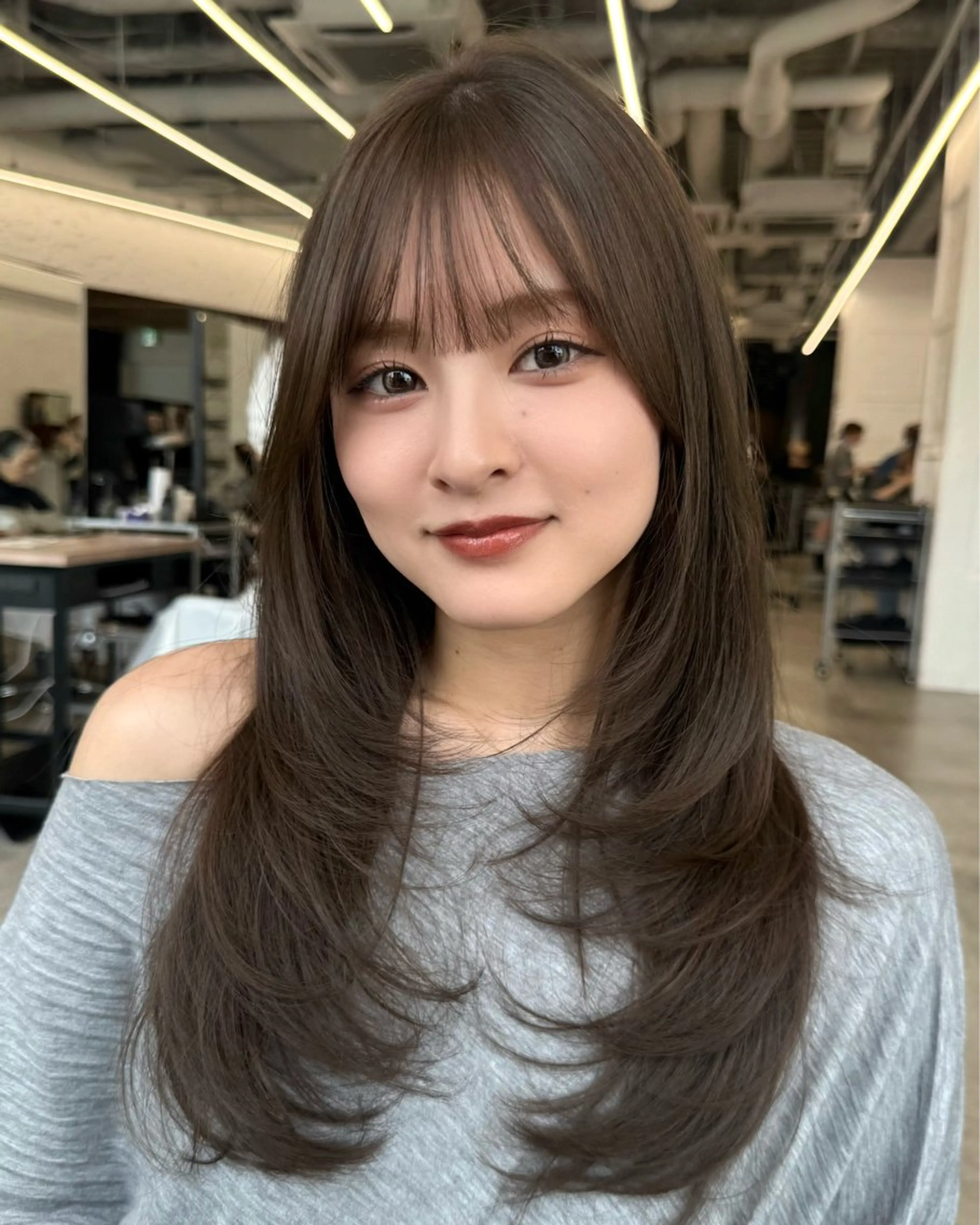 ロング カラー ベージュカラー オリーブベージュ オレンジ レイヤーカット ロング レイヤー/透明感/ 顔周り/kana🩰のヘアスタイル