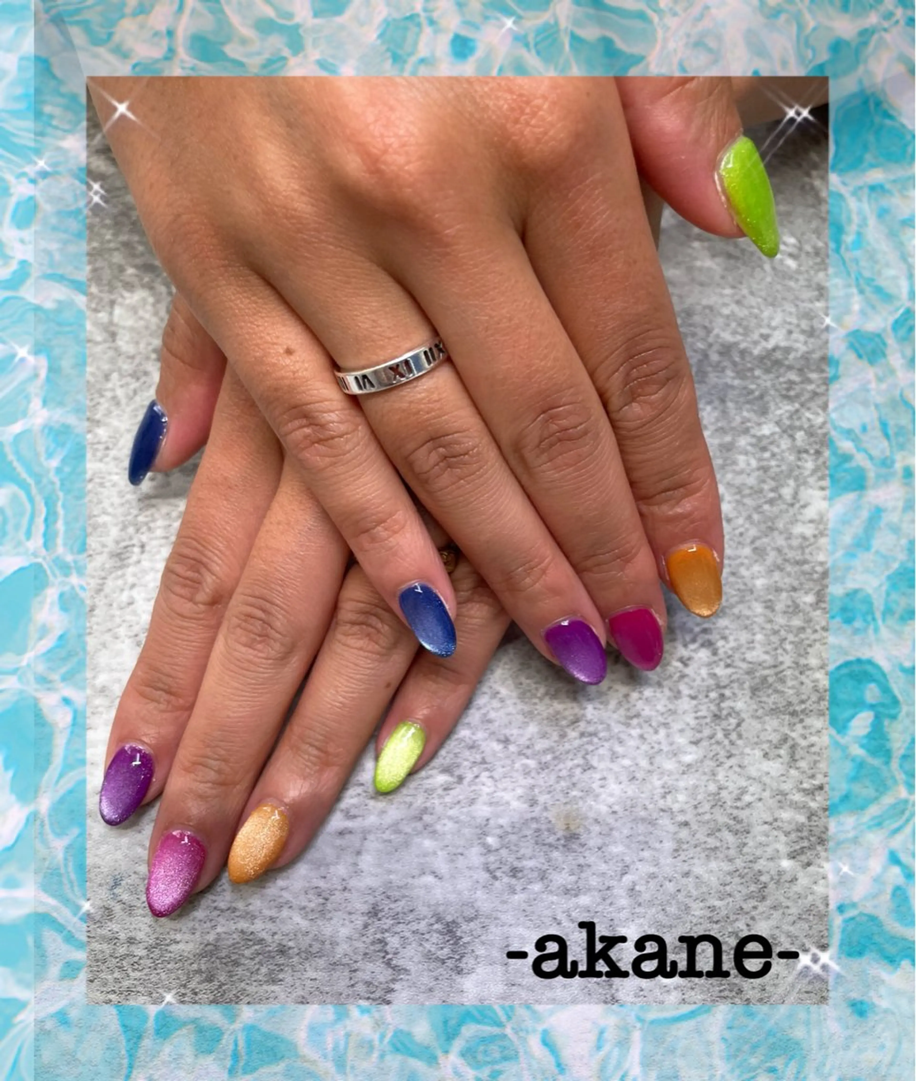 ネイル マグネットネイル Angeli⭐︎ AKANEのネイルデザイン