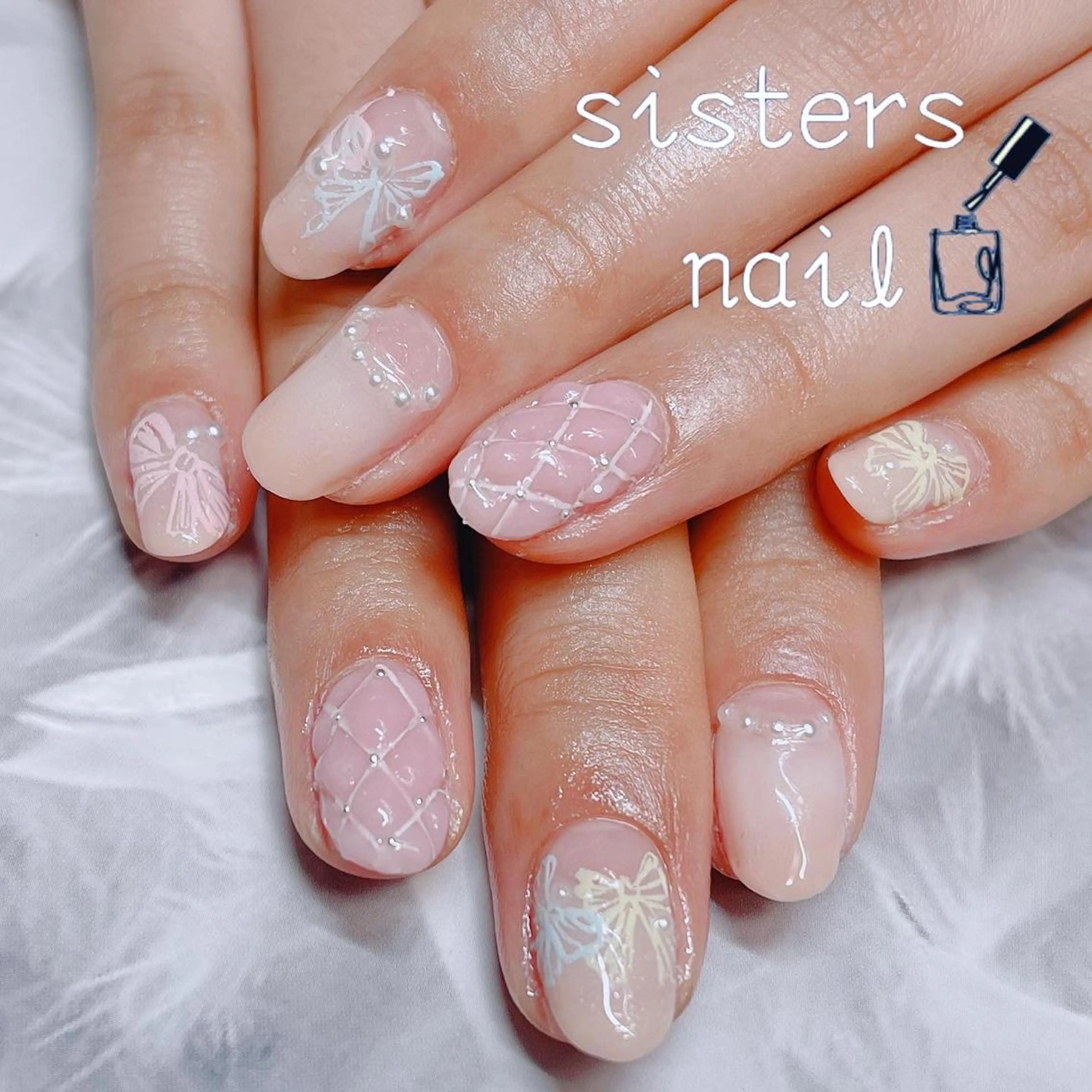 ネイル アートネイル フレンチネイル オフィスネイル 逆フレンチ 春ネイル ハンドネイル ハンドケア sisters nail.fのネイルデザイン