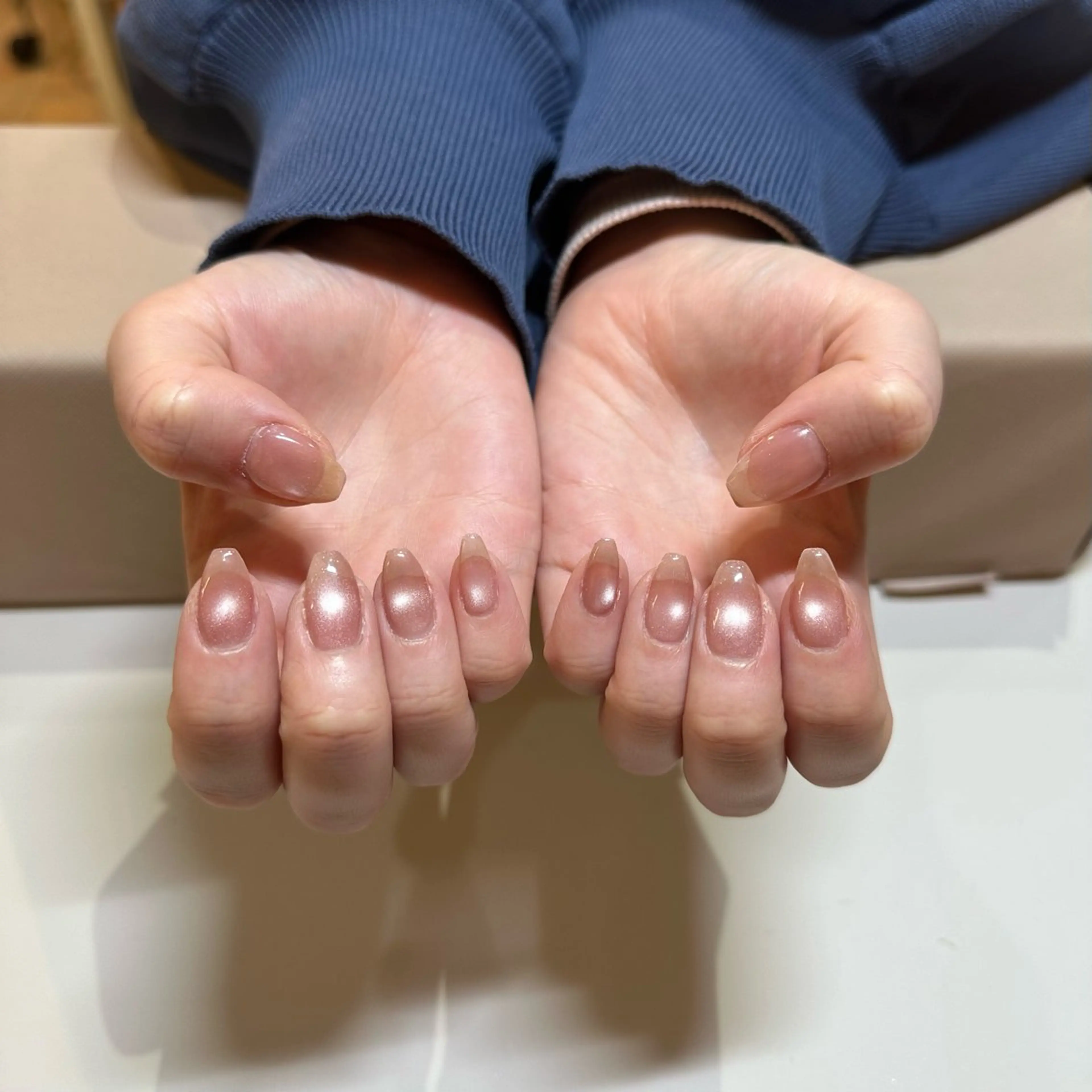 ネイル マグネットネイル ビー玉ネイル macherie 林のネイルデザイン