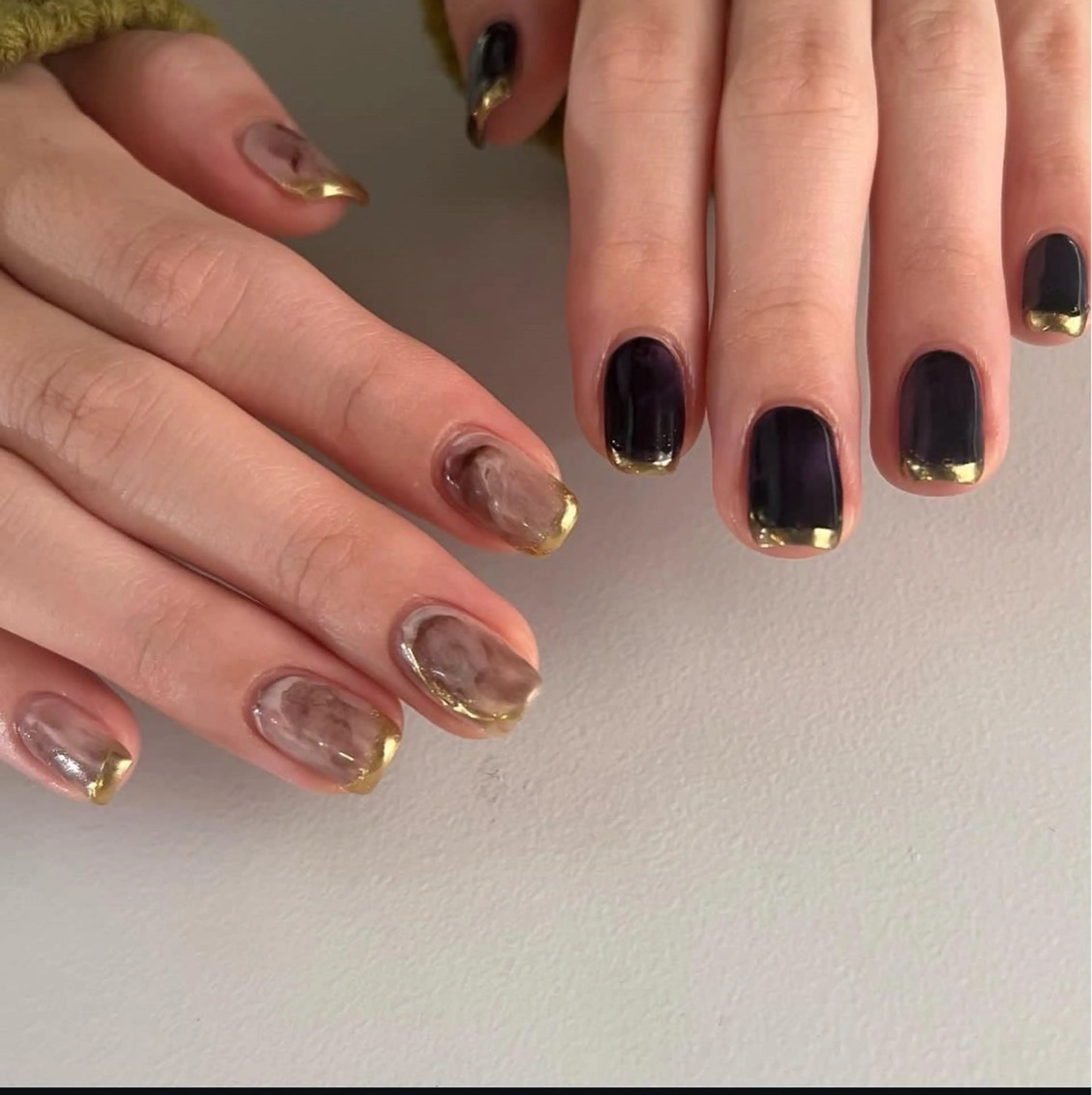 ネイル ジェルネイル ミラーネイル ニュアンスネイル パラジェル ハンドネイル YUKIMO🍎名駅 /ニュアンスのネイルデザイン