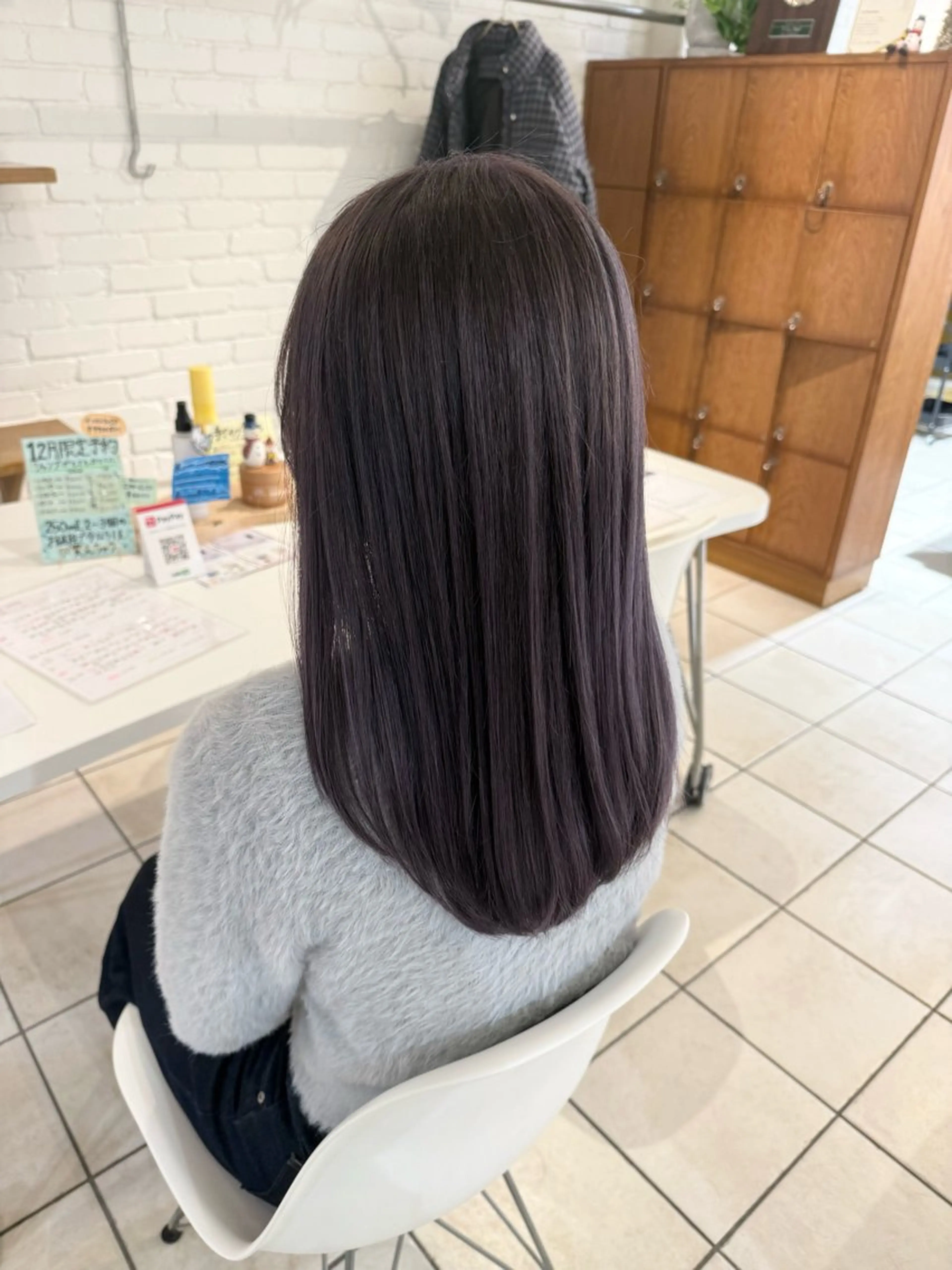 ロング カラー グレージュ ラベンダーカラー ラベンダーグレージュ ラベンダーグレー 🌟デザインカラー 🌟コノミ🌟のヘアスタイル